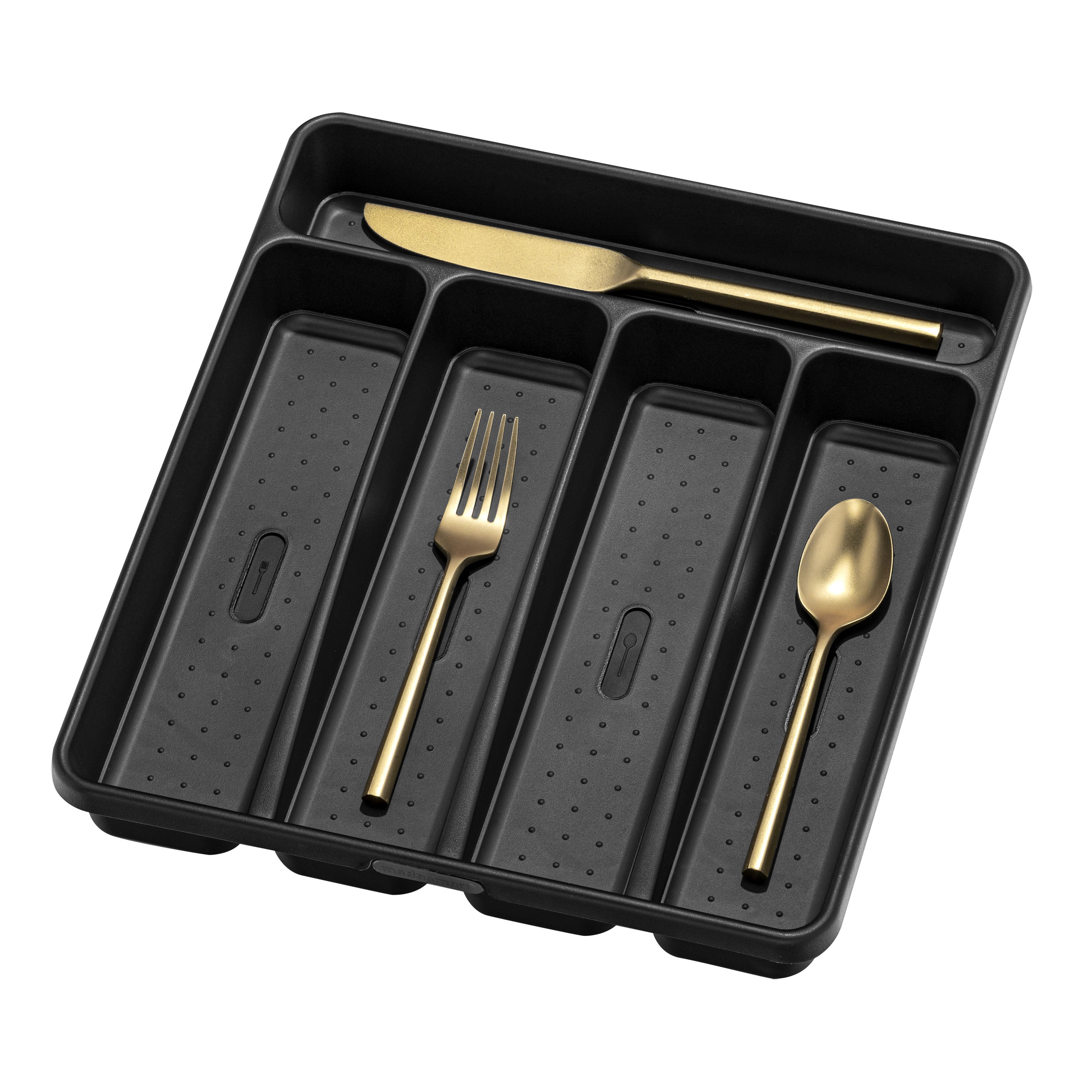 Madesmart 5 Compartment Cutlery Tray 32.7 x 28.9 x 4.8cm - Carbon