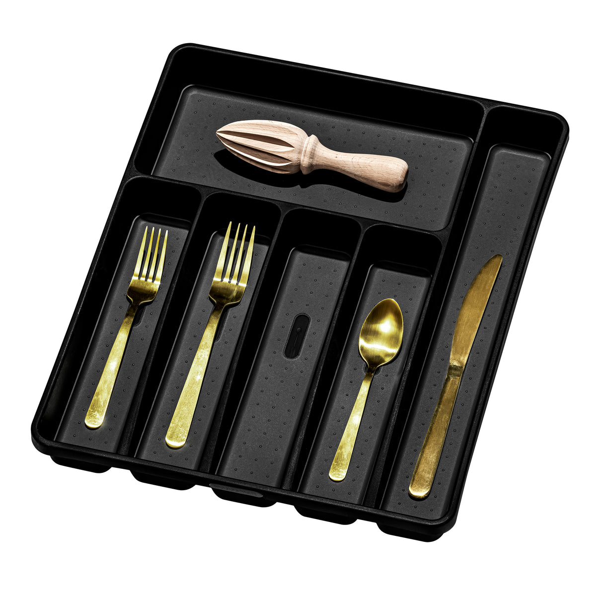 Madesmart 6 Compartment Cutlery Tray 40.46 x 33 x 4.6cm - Carbon