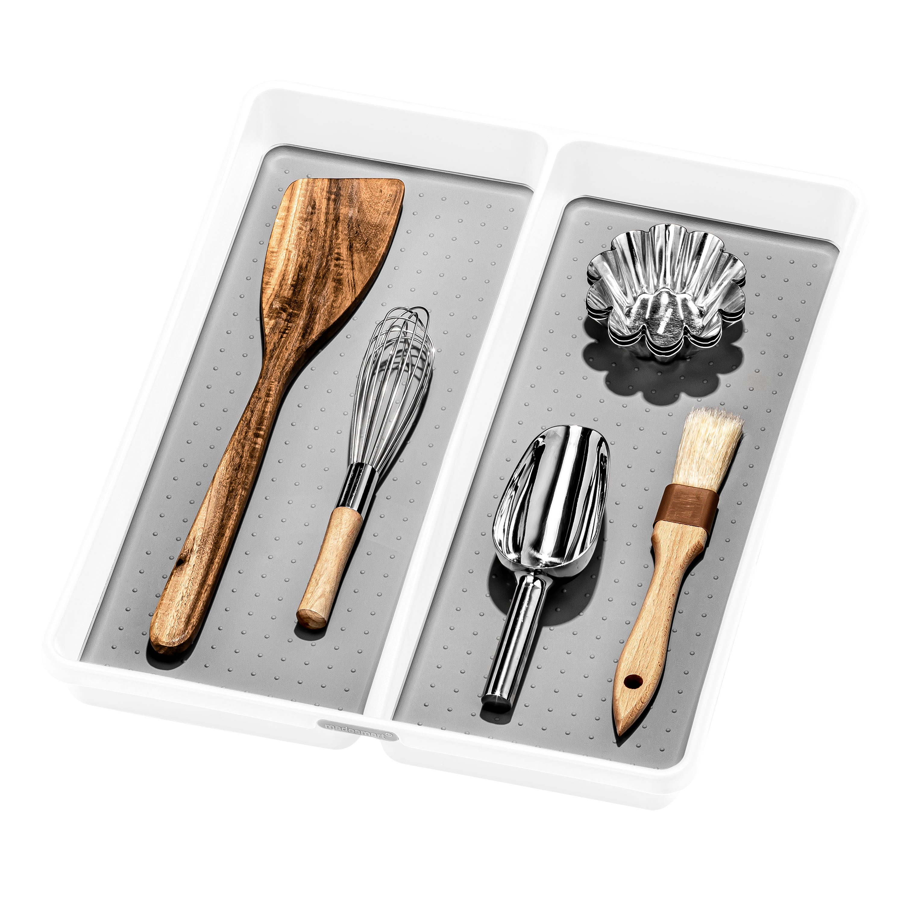 Madesmart Large 2 Compartment Utensil Tray 40.5 x 32.8 x 4.7cm - White