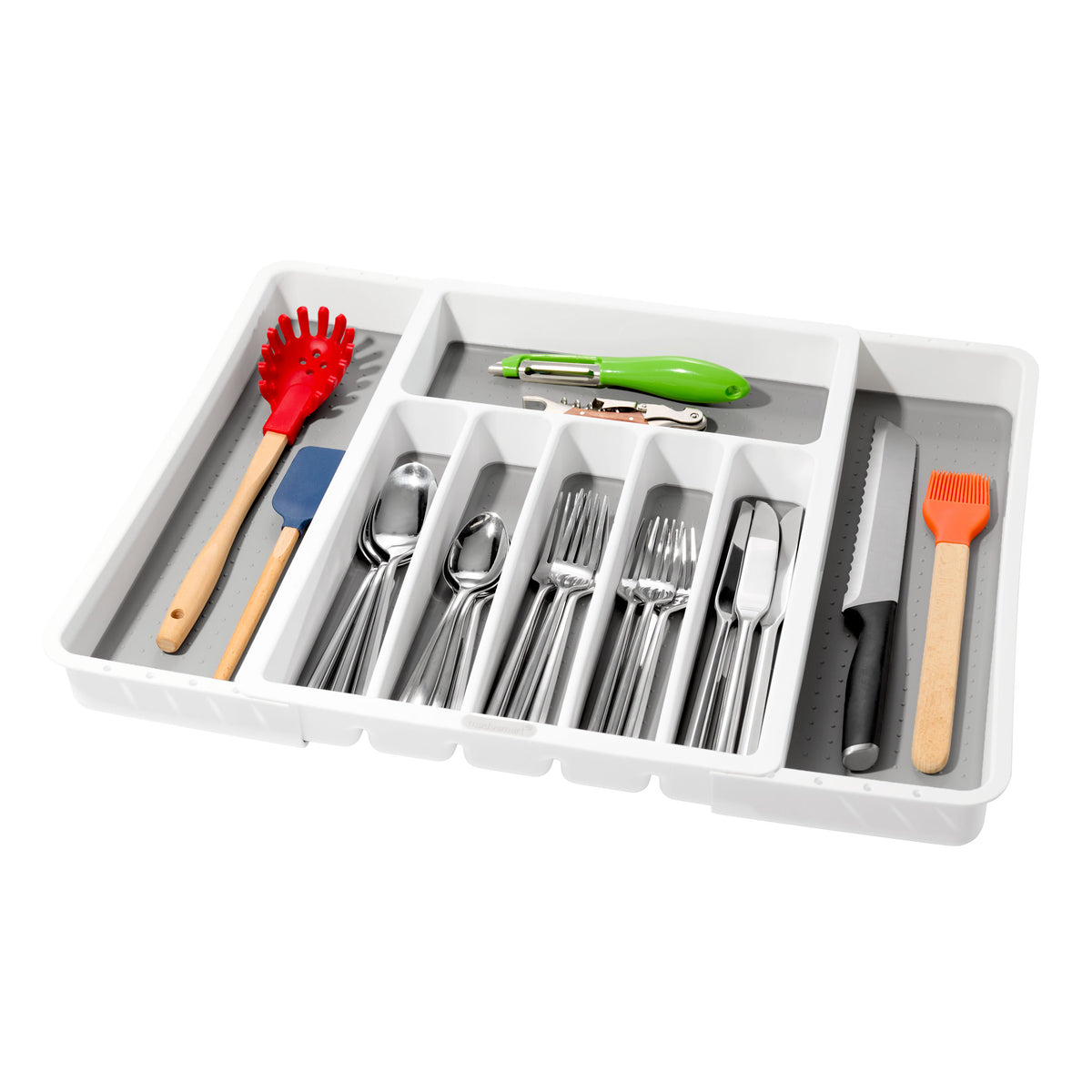 Madesmart Expandable Cutlery Tray 40.6 x 33.7 x 5.1cm - White
