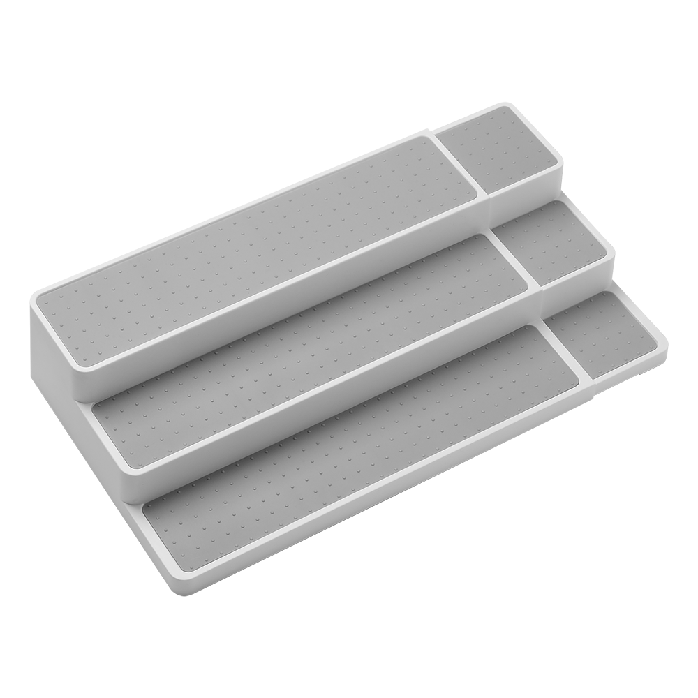 Madesmart 3 Tier Expandable Shelf Organiser 36.8 to 65 x 24.5 x 9.1cm - White