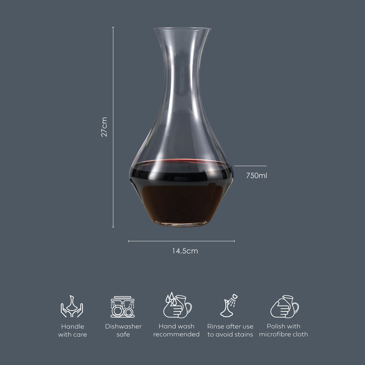 Wilkie Brothers Argyle Decanter, 1200ml - Handmade Glass