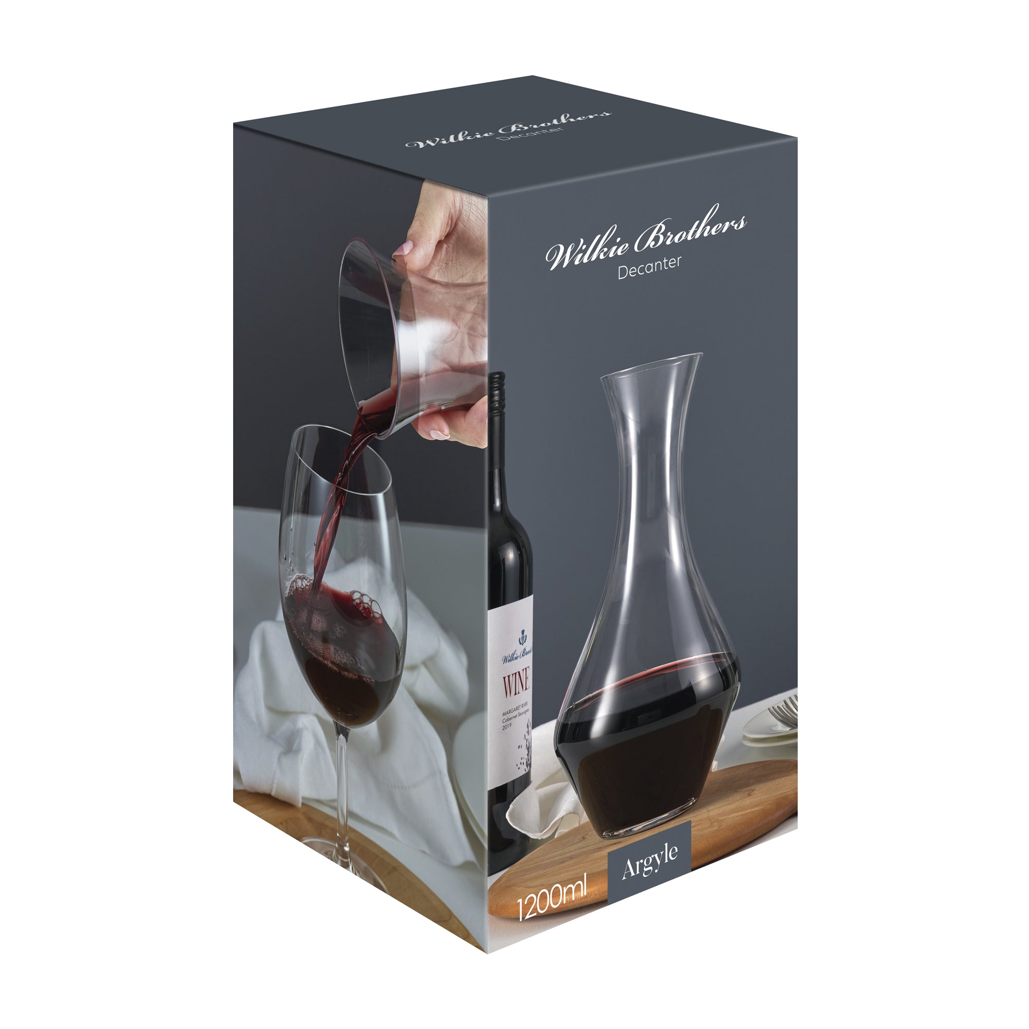 Wilkie Brothers Argyle Decanter, 1200ml - Handmade Glass