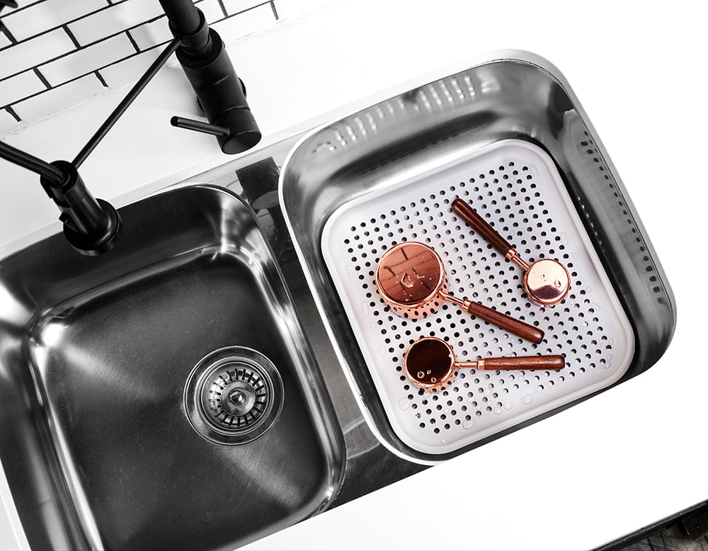 Madesmart Elevated Sink Mat 33 x 30.4cm - Grey