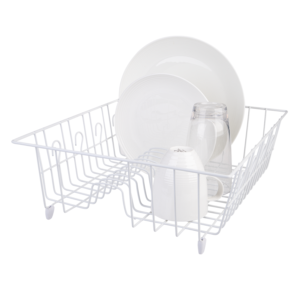 D.Line Plastic Wire Medium Dish Drainer - White