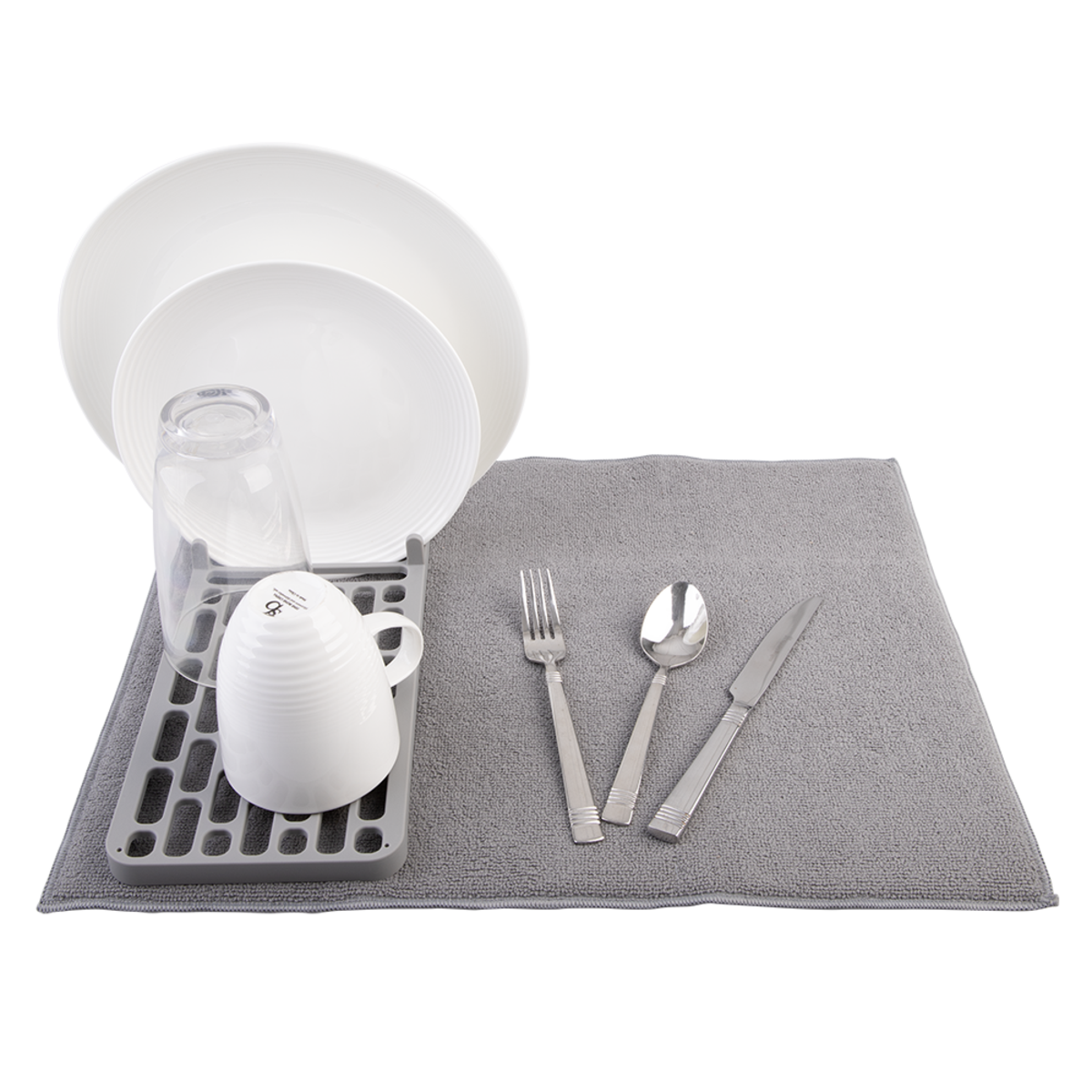 D.Line Drying Mat with Removable Rack 50 cm x 38 cm Grey