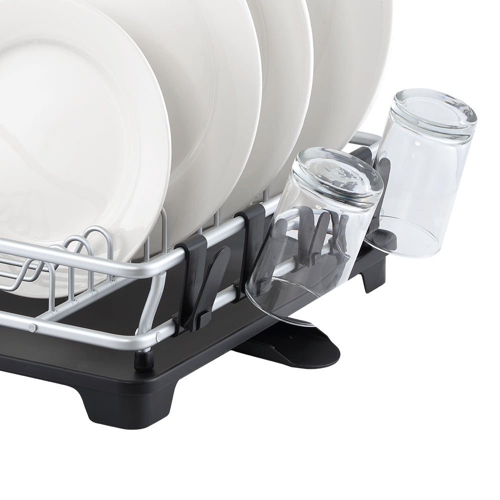 D.Line "Pinnacle" Aluminium 2-Tier Dish Rack W/ Draining Board