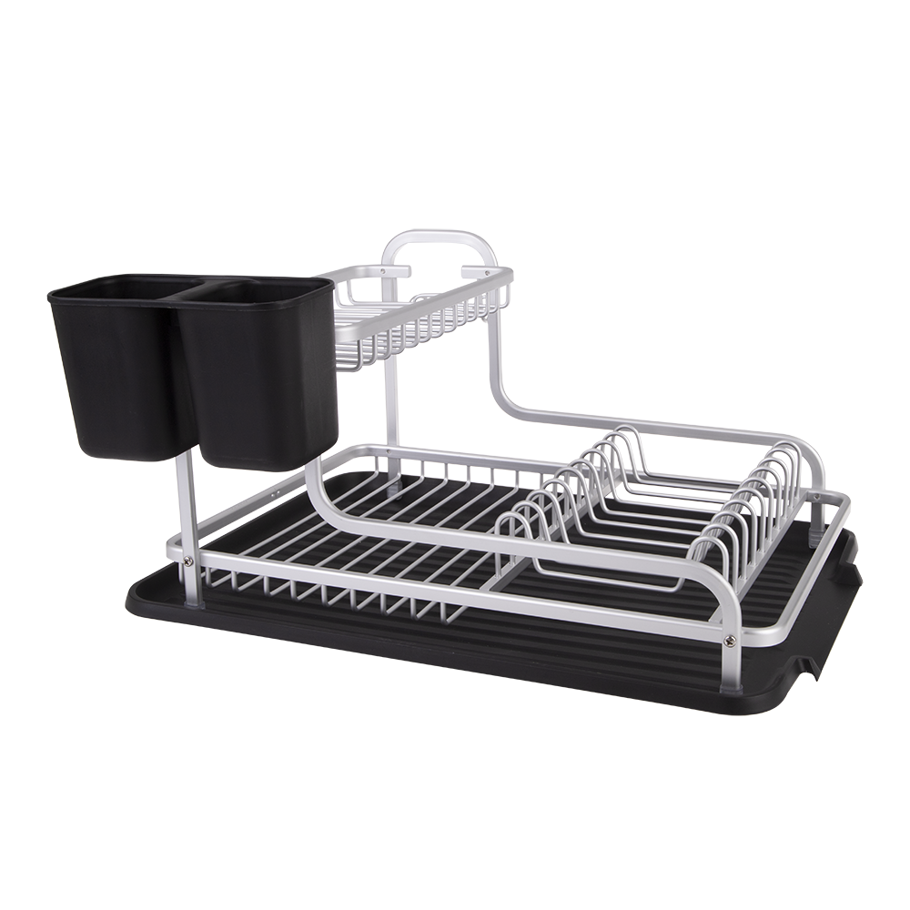 D.Line Aluminium 2-Tier Dish Rack W/ Draining Board