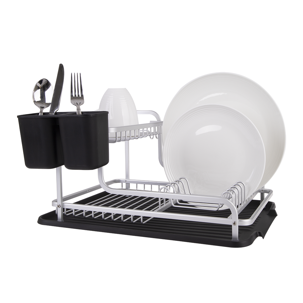 D.Line Aluminium 2-Tier Dish Rack W/ Draining Board