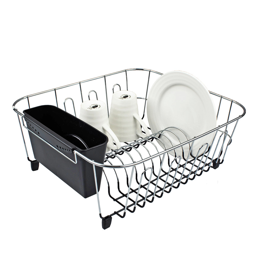 D.Line Small Dish Drainer with Caddy – Black 36.5 x 32.5 x 14.5 cm