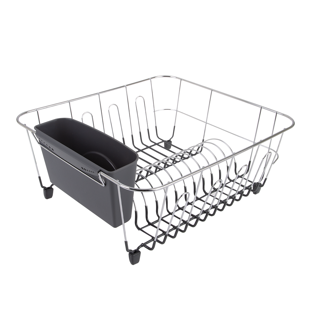 D.Line Small Dish Drainer with Caddy – Charcoal 36.5 x 32.5 x 14.5 cm