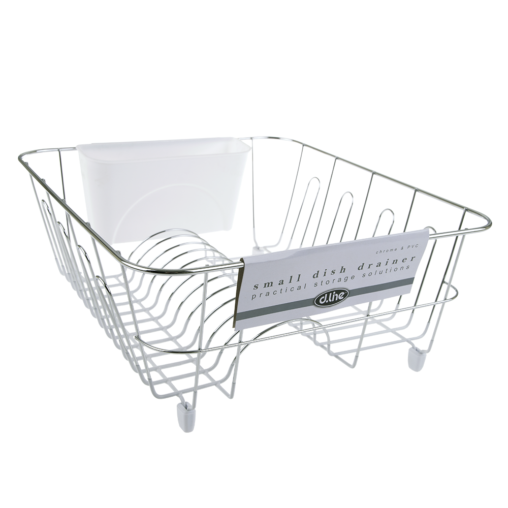D.Line Small Dish Drainer with Caddy – White 36.5 x 32.5 x 14.5 cm