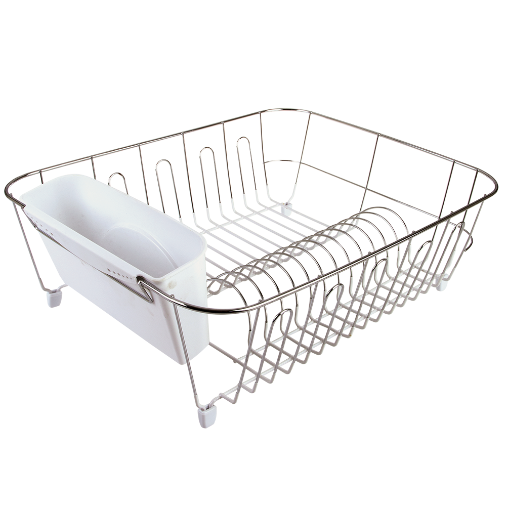 D.Line Small Dish Drainer with Caddy – White 36.5 x 32.5 x 14.5 cm