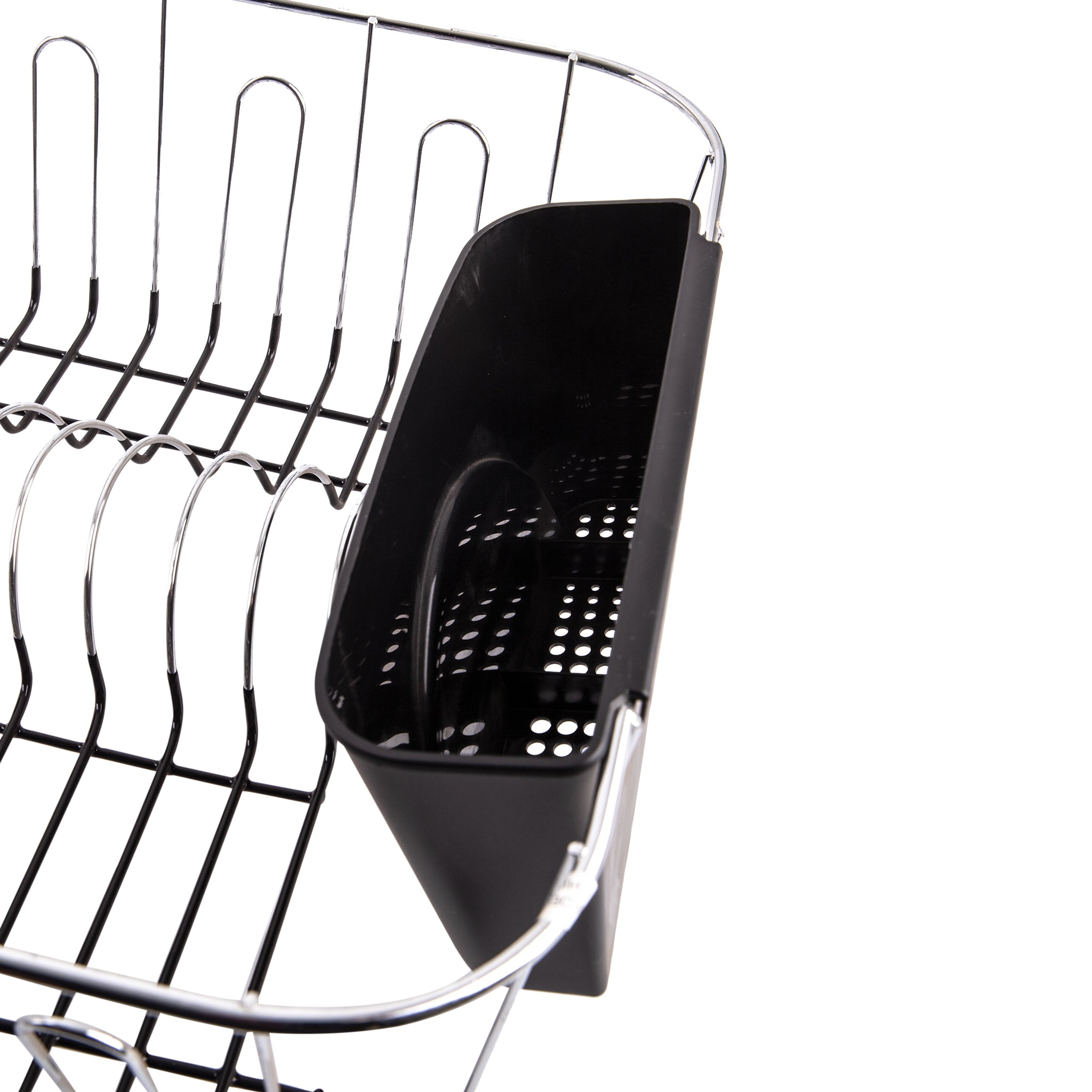 D.Line Large Dish Drainer with Caddy – Black 44.5 x 35.5 x 14.5 cm