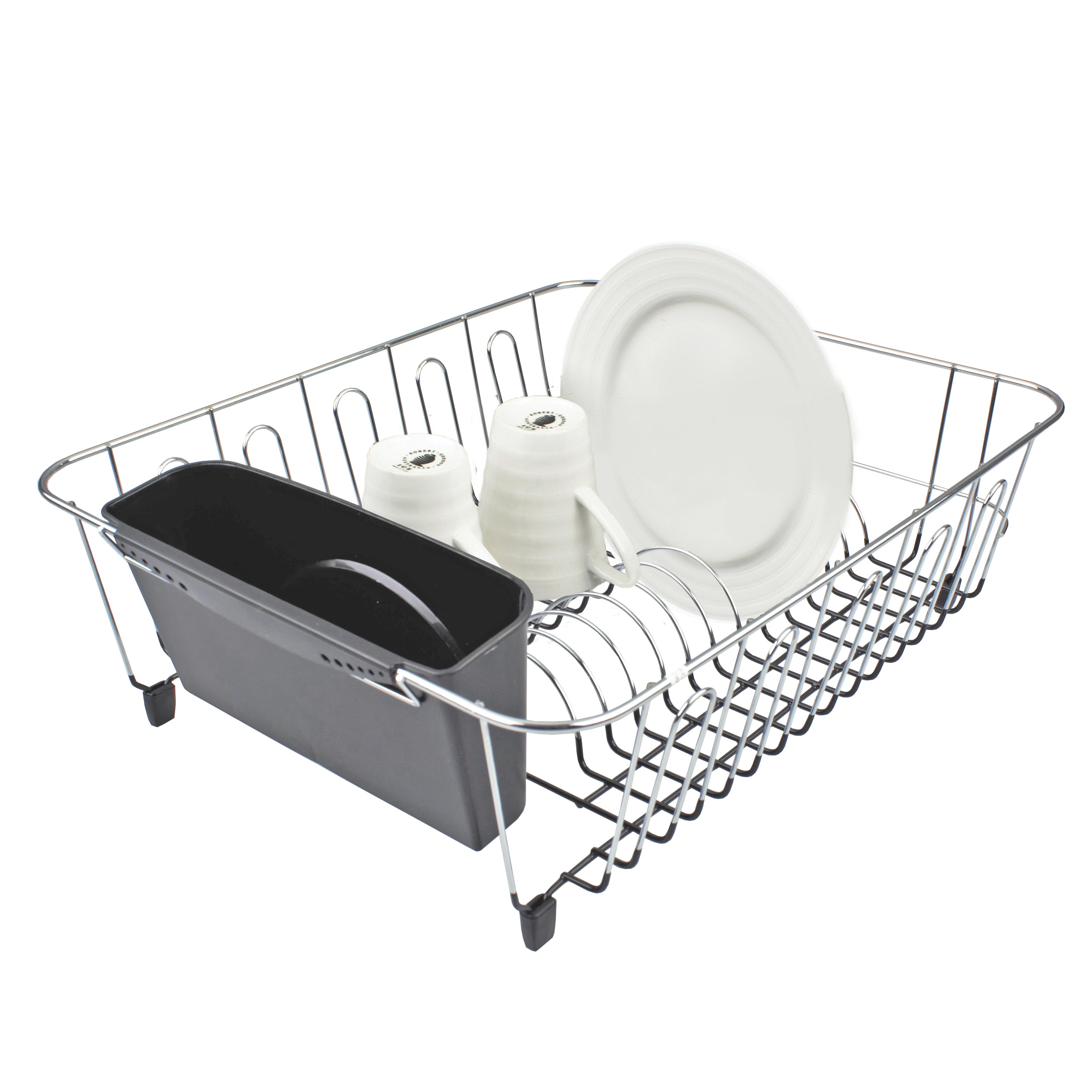D.Line Large Dish Drainer with Caddy – Charcoal 44.5 x 35.5 x 14.5 cm