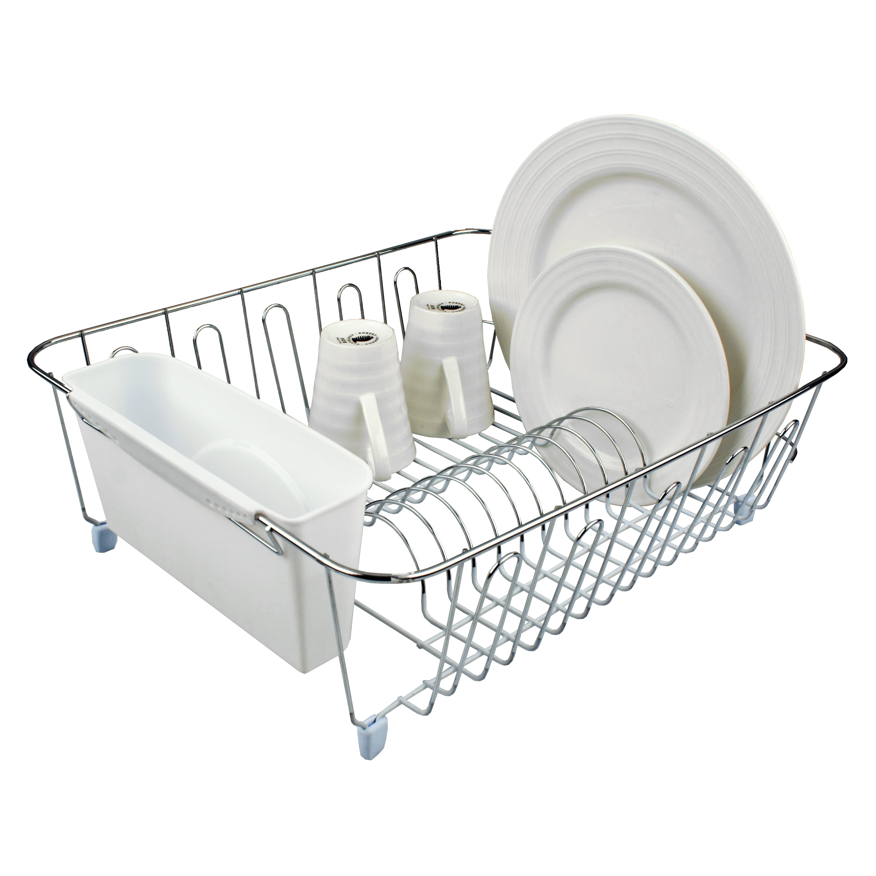 D.Line Large Dish Drainer with Caddy – White 44.5 x 35.5 x 14.5 cm