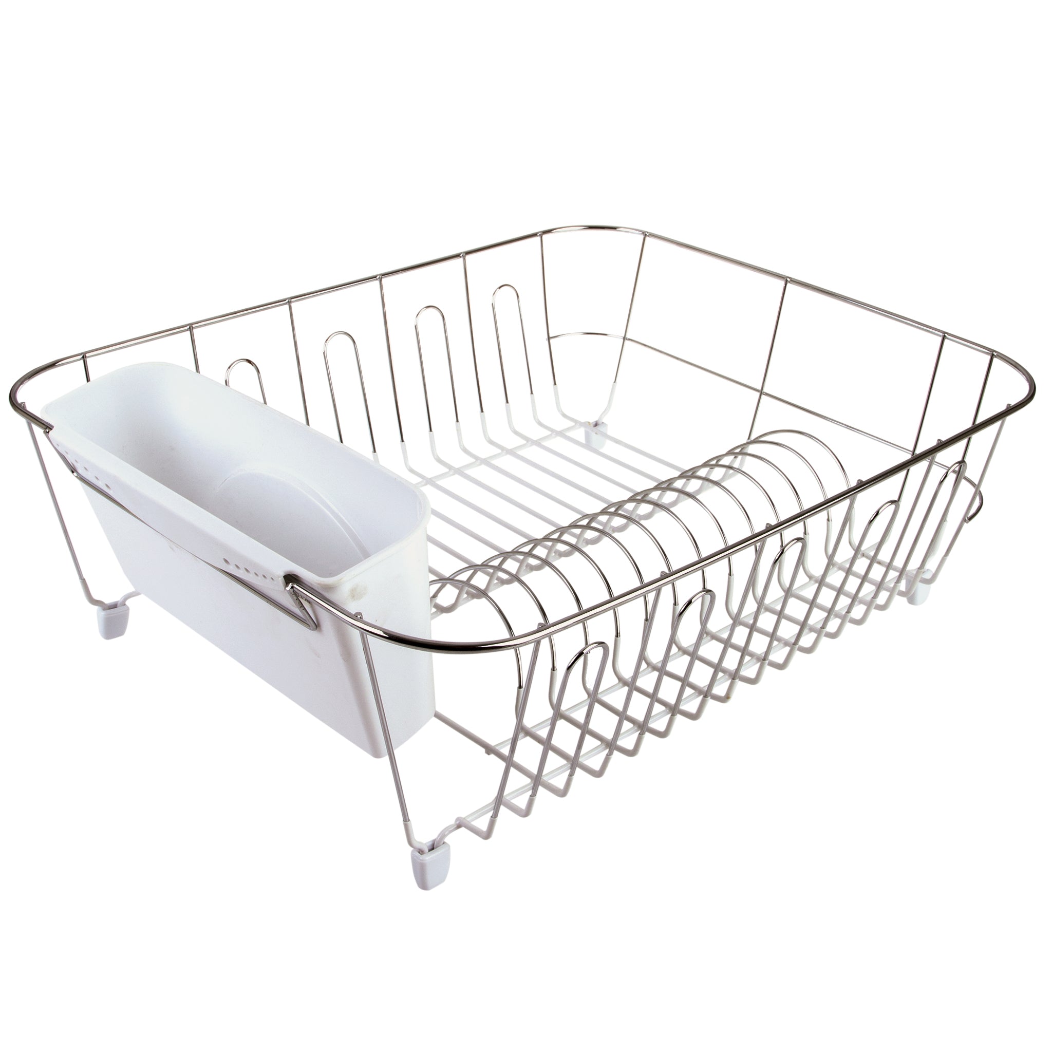 D.Line Large Dish Drainer with Caddy – White 44.5 x 35.5 x 14.5 cm