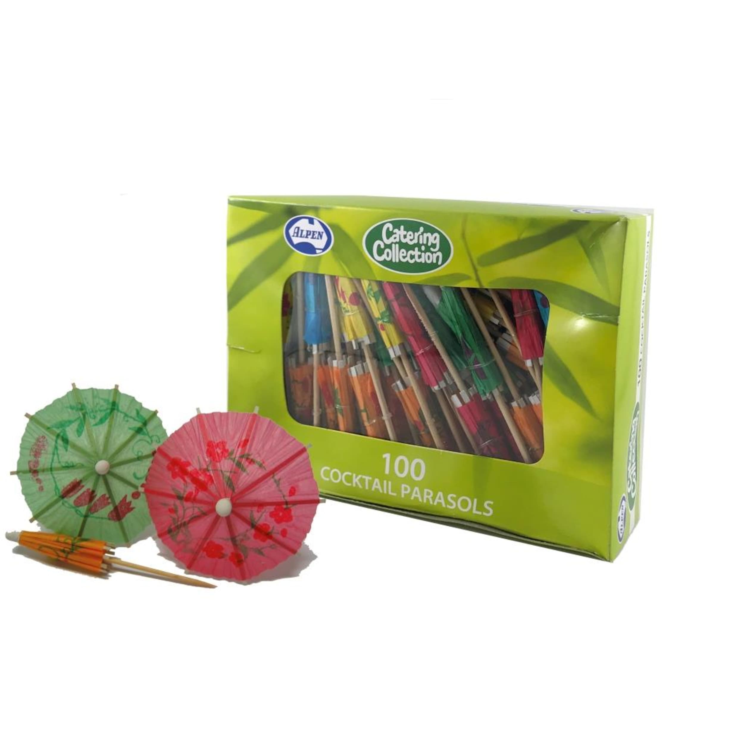 Catering Collection Cocktail Umbrella Parasols Assorted Colours (100 Pack)
