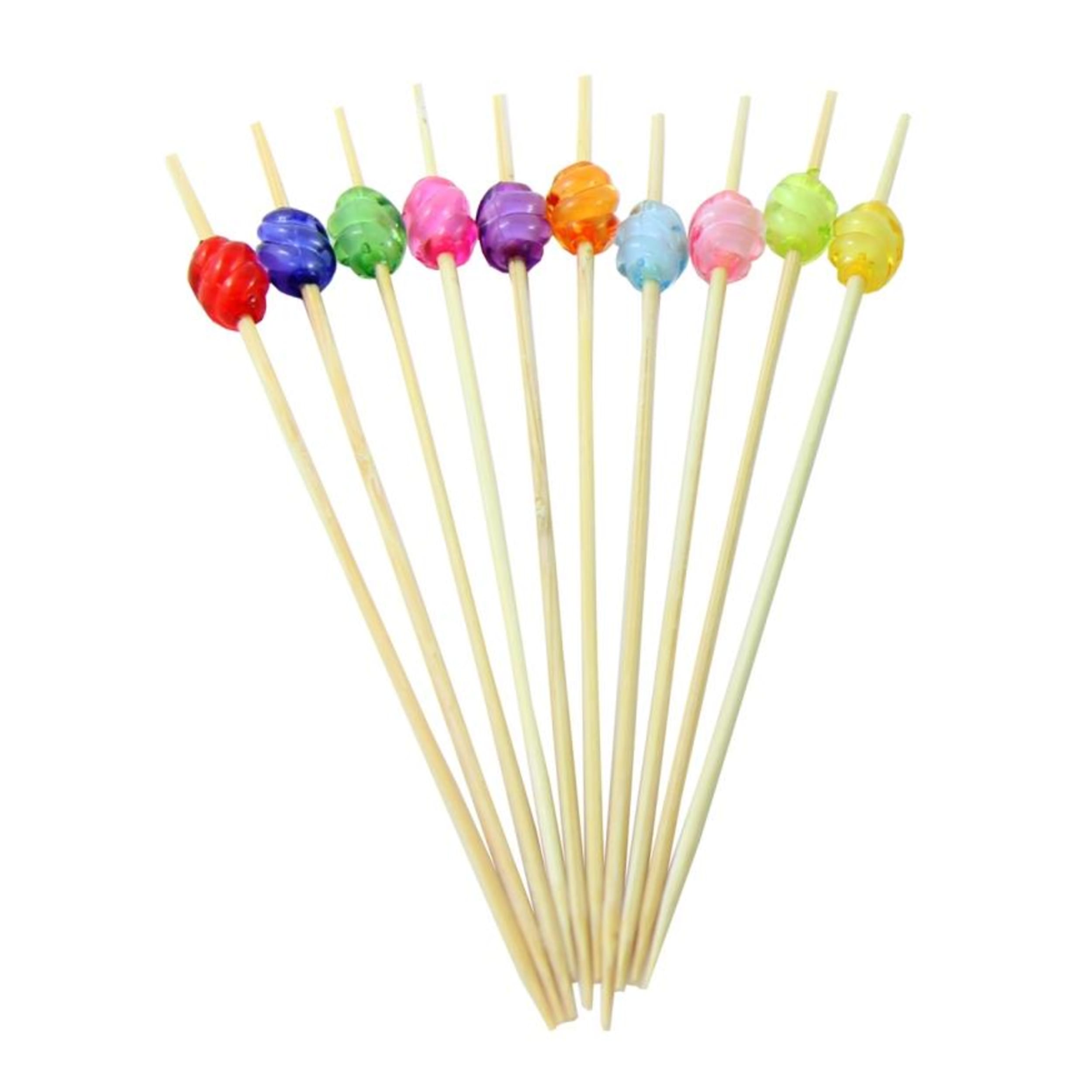 Eco Collection Decorated Pick Crystal Astd colours 12cm (Crystal) (100 Pack)
