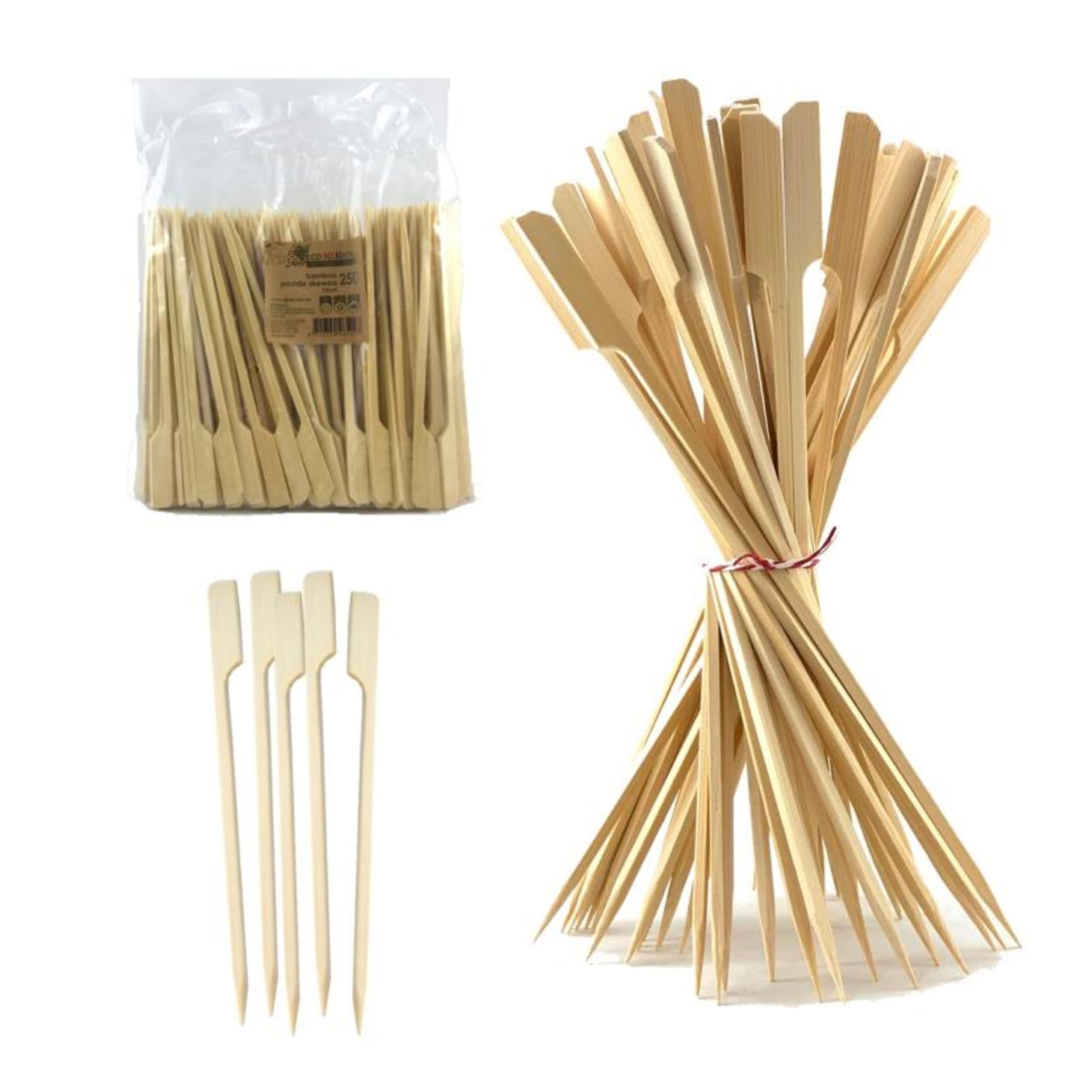 Eco Collection Bamboo Paddle Skewer 24cm x3mm Natural (250 Pack)