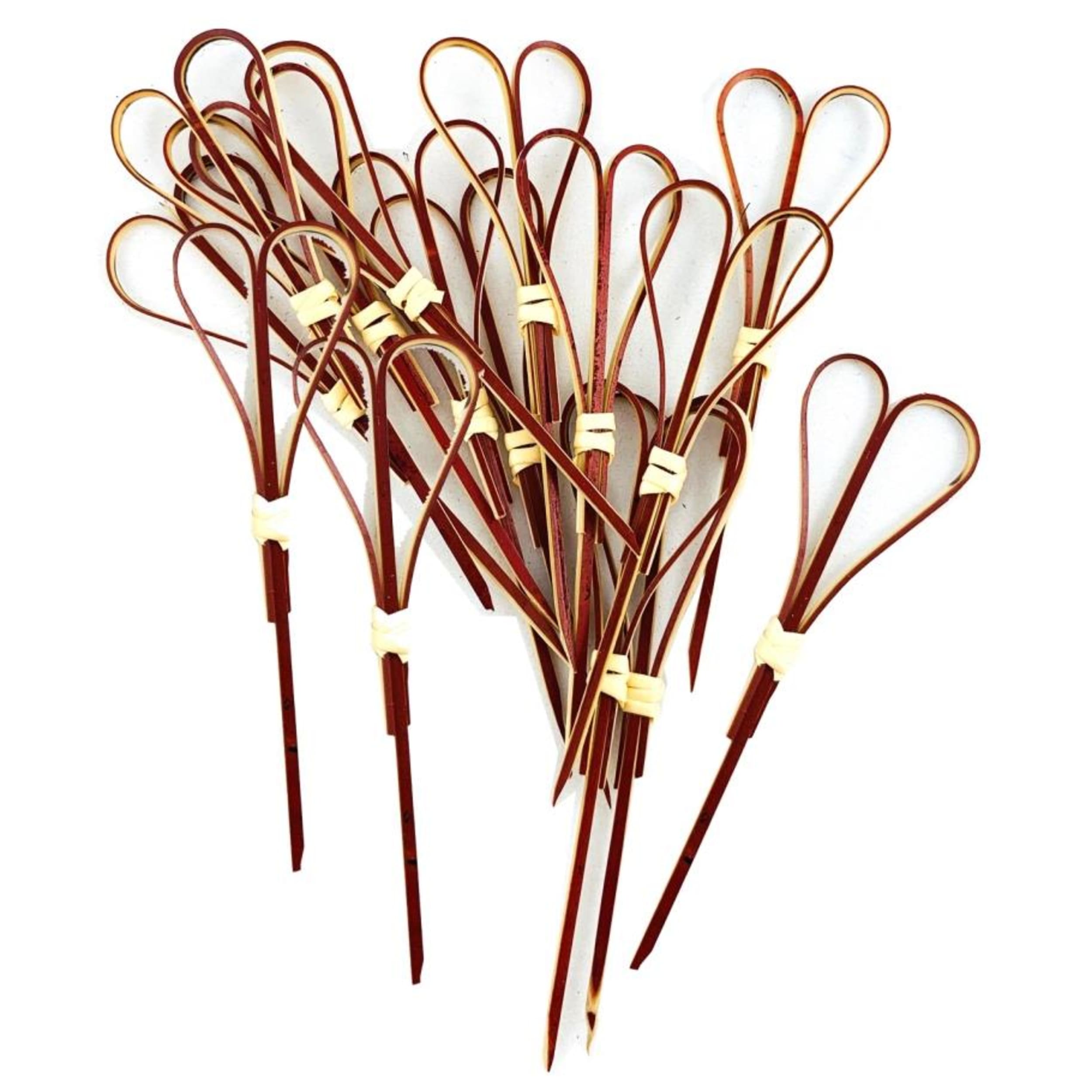 Eco Collection Bamboo Heart Pick Skewers 12cm Red (100 Pack)