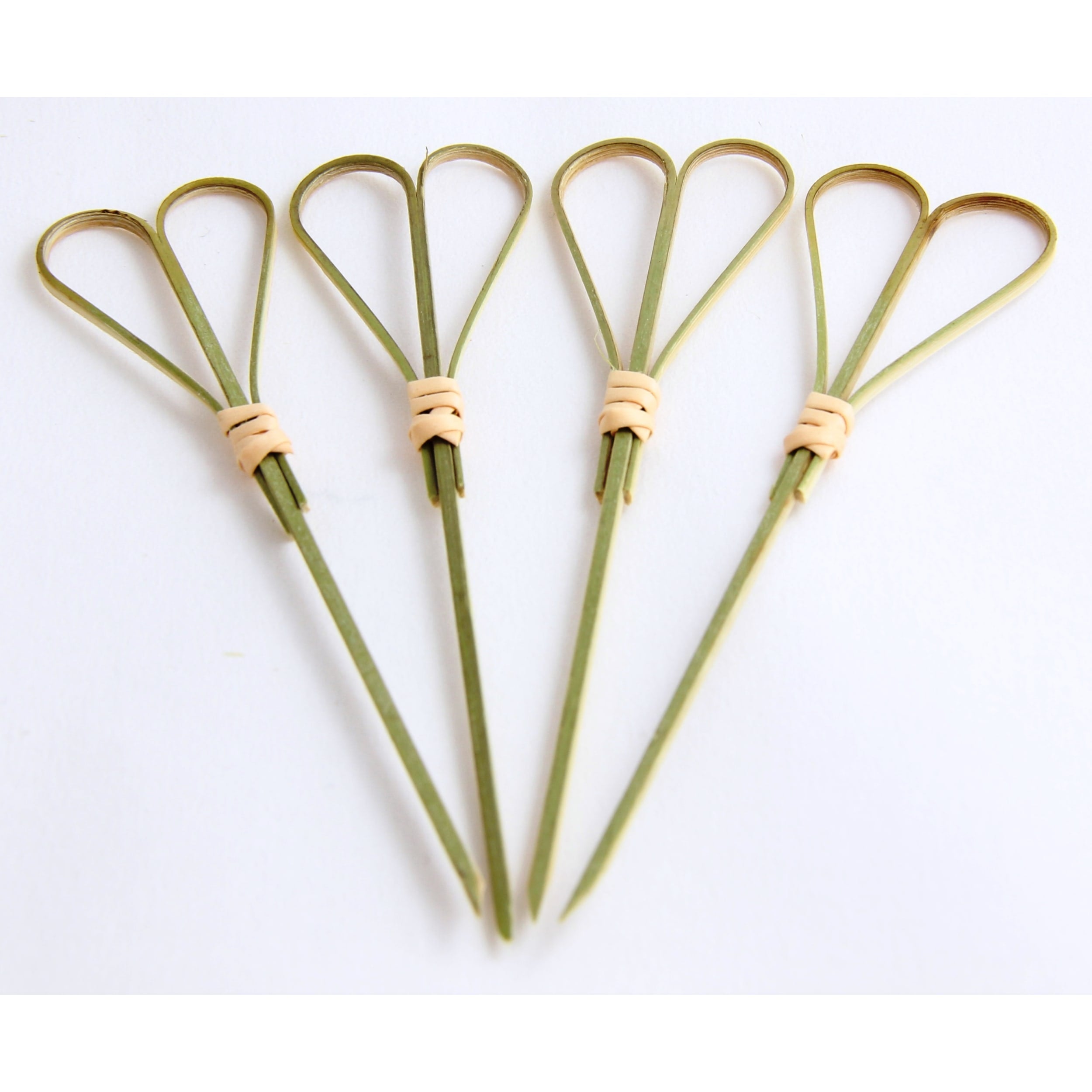 Eco Collection Bamboo Heart Pick Skewers 12cm Natural (100 Pack)