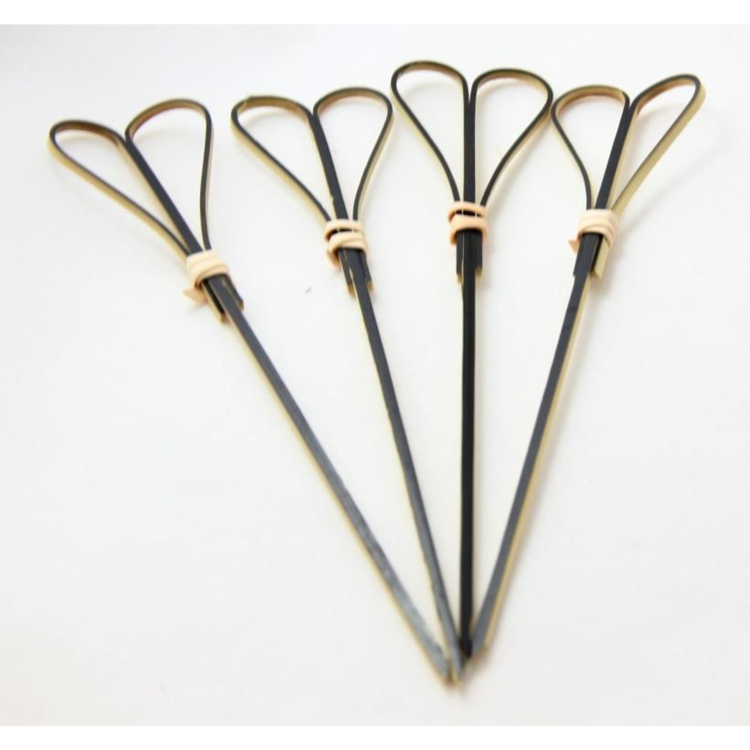 Eco Collection Bamboo Heart Pick Skewers 15cm Black (100 Pack)