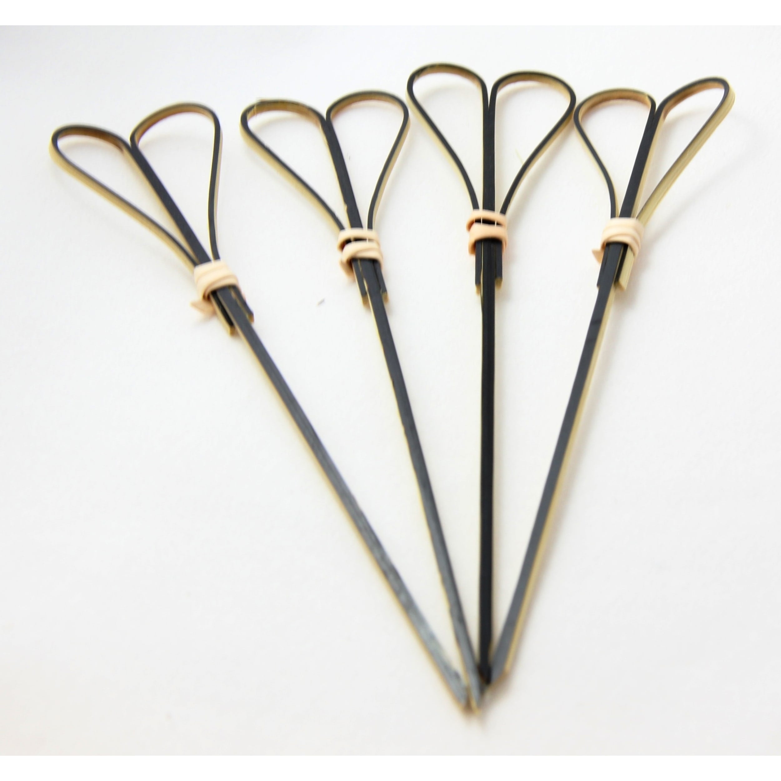 Eco Collection Bamboo Heart Pick Skewers 15cm Black (100 Pack)