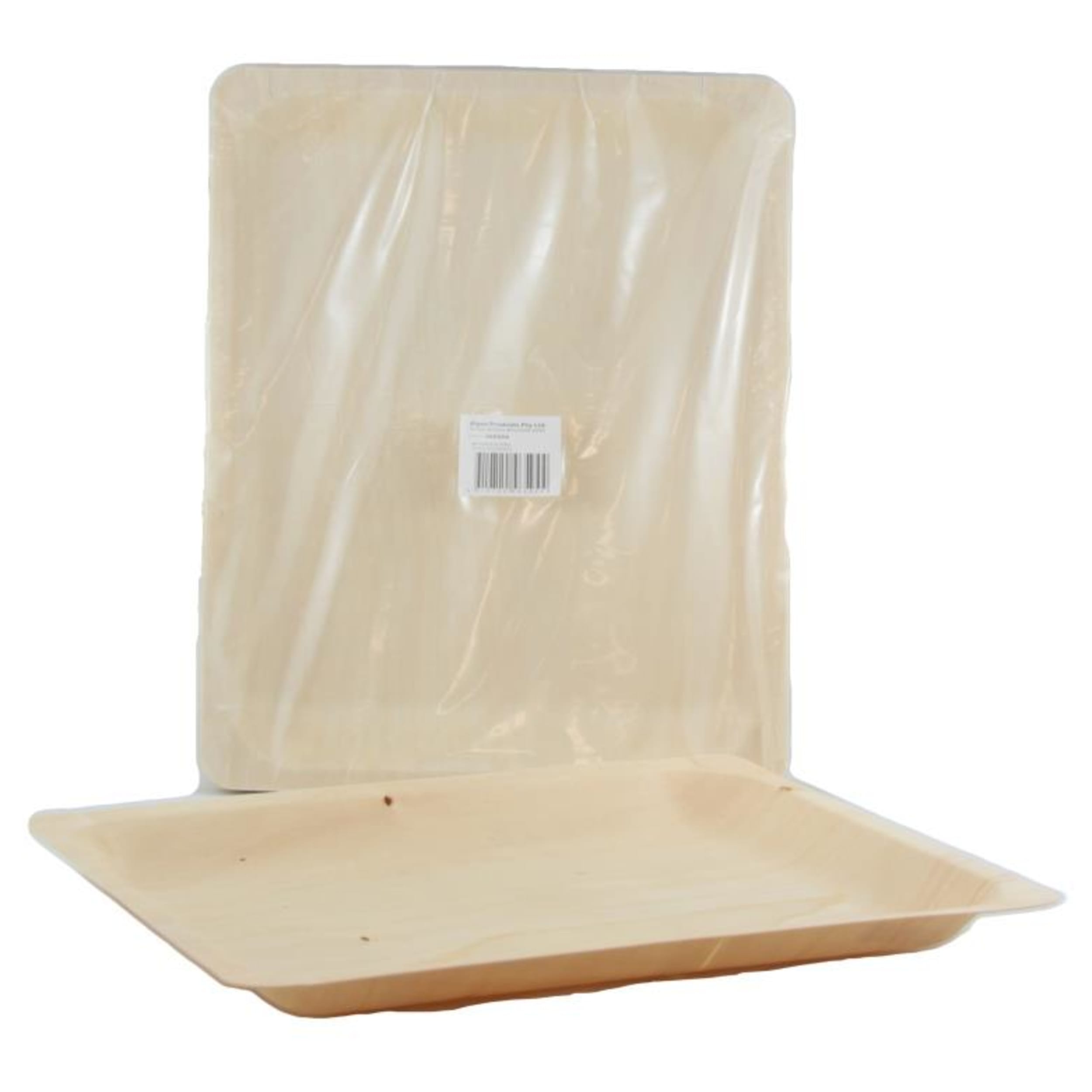 Eco Collection Wooden Plates 26.5 x 21.5 x 2cm (25 Pack)