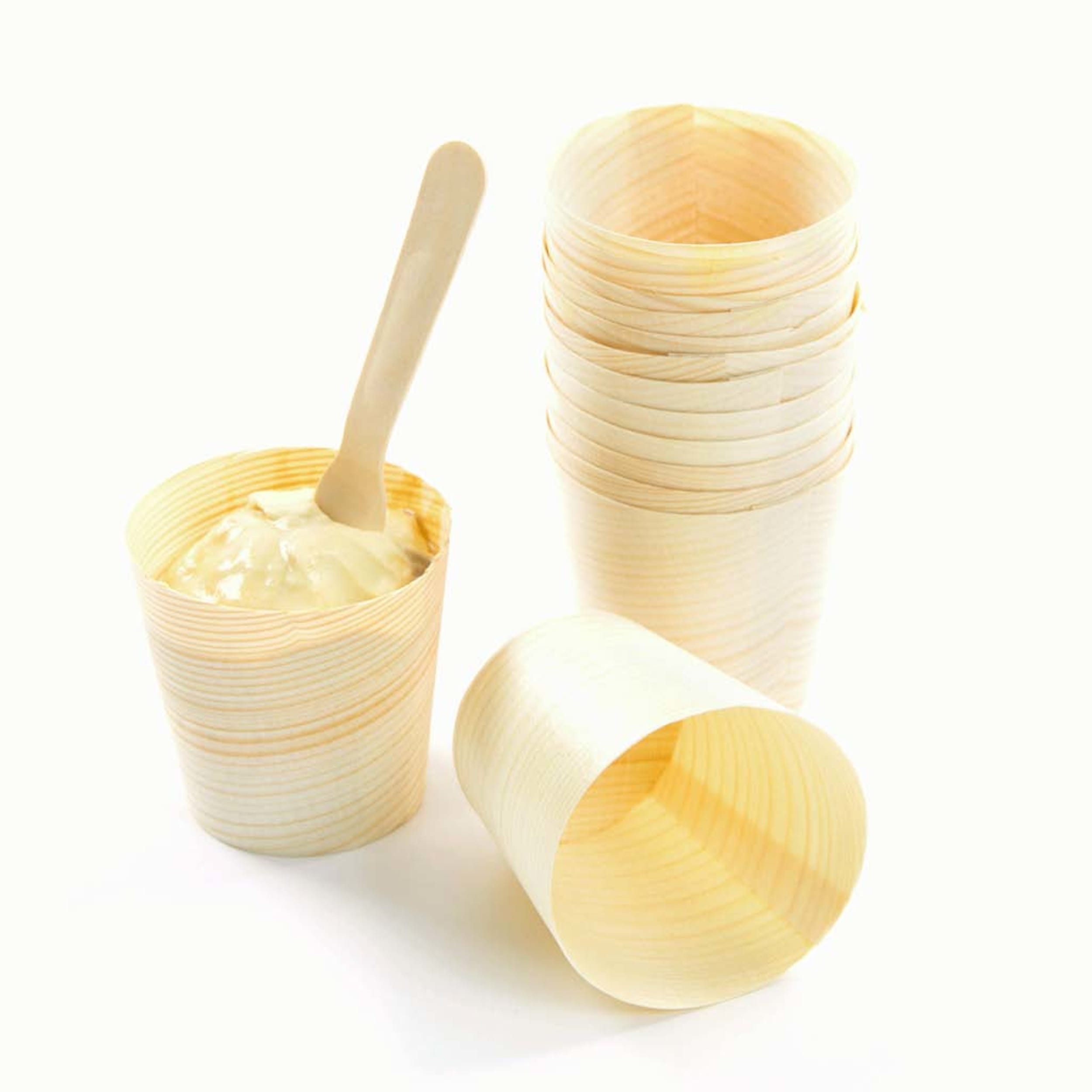Eco Collection Wooden Cups 6x5.5cm (50 Pack)