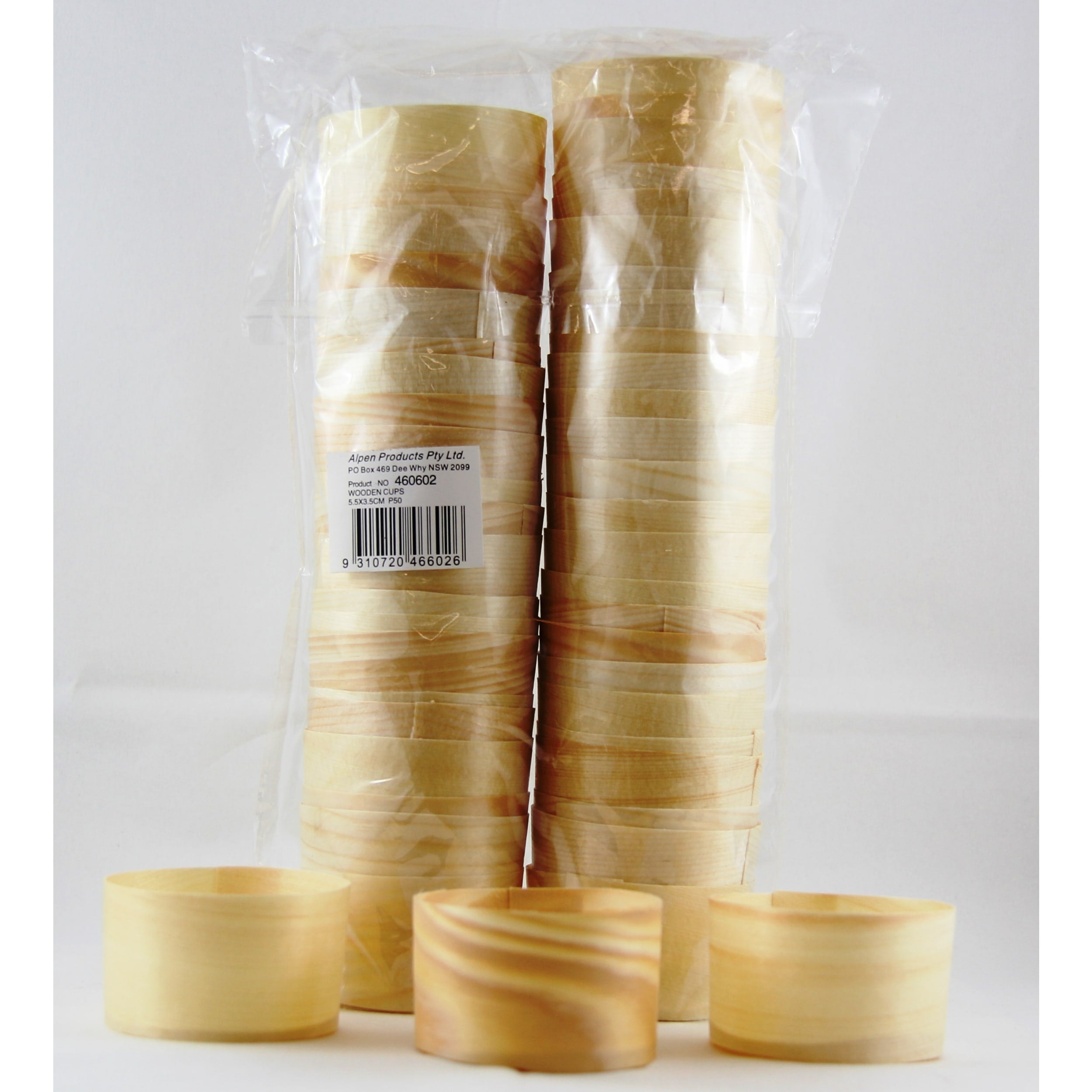 Eco Collection Wooden Cups 5.5x3.5cm (50 Pack)
