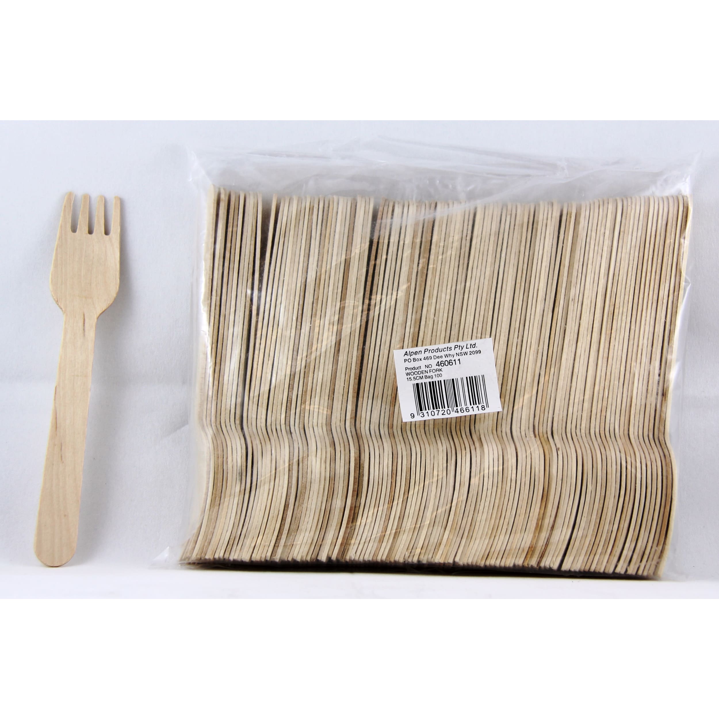 Eco Collection Wooden Forks 155mm (100 Pack)