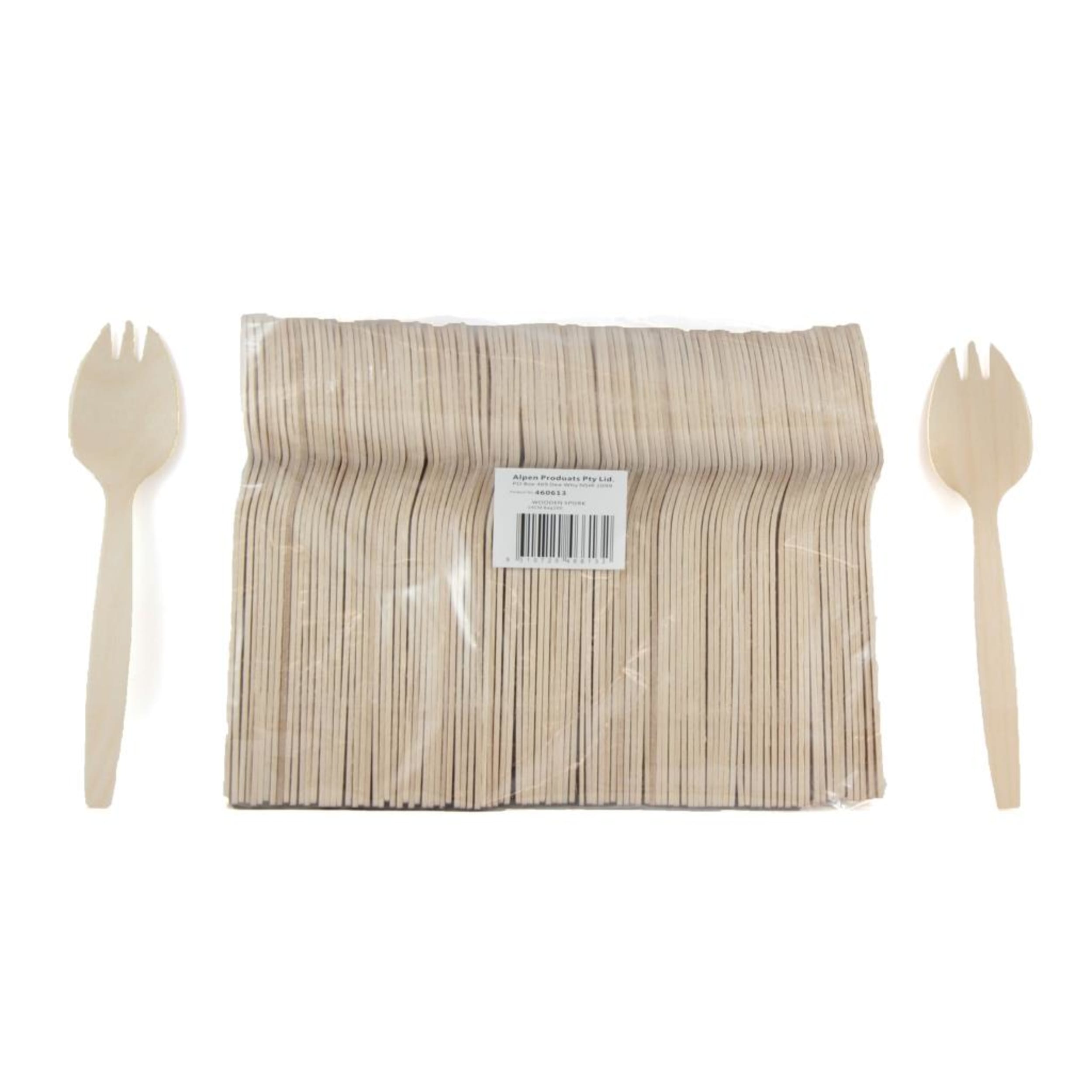 Eco Collection Wooden Sporks 140mm (100 Pack)