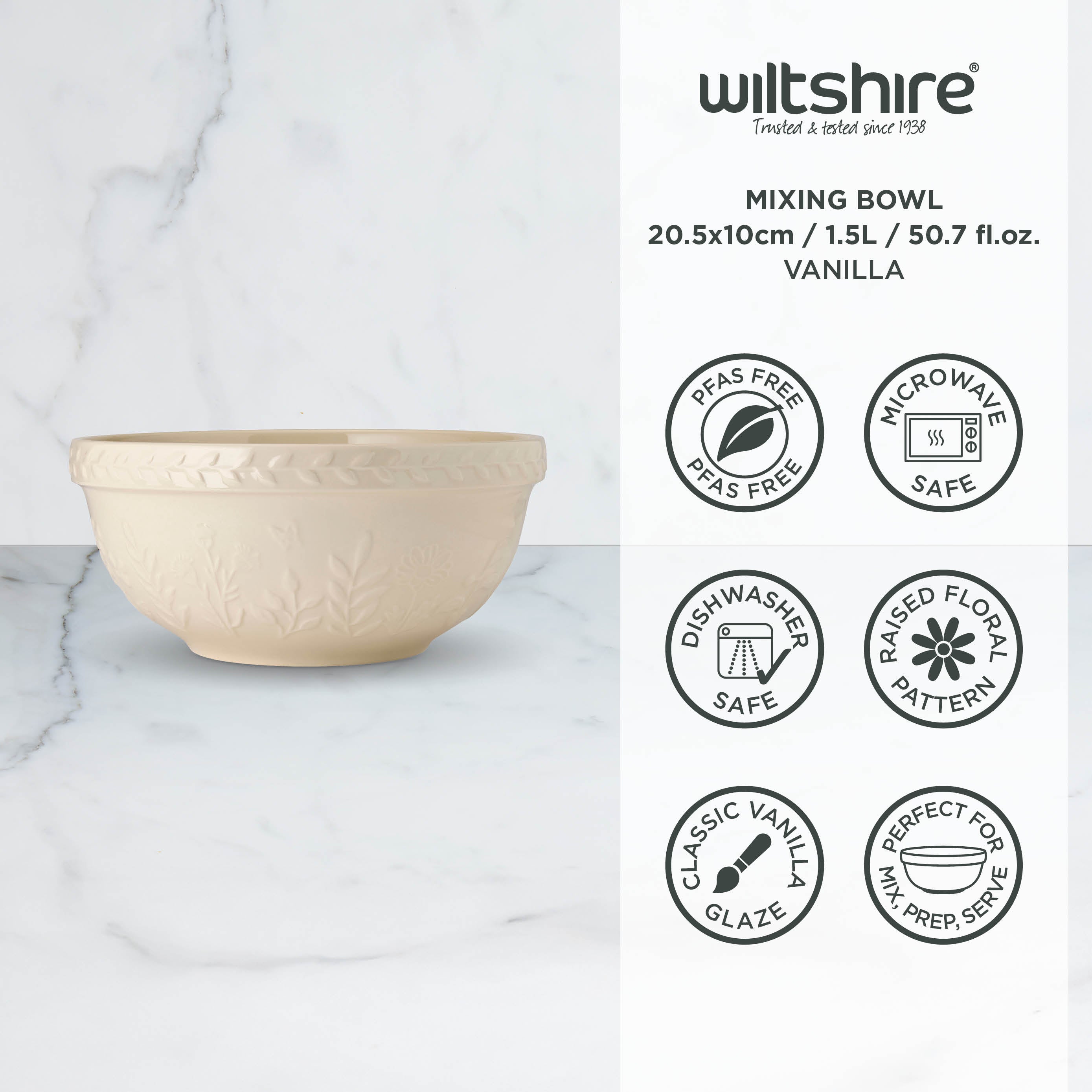 Wiltshire Baking Traditions Stoneware Mixing Bowl 1.5L (20.5cm)