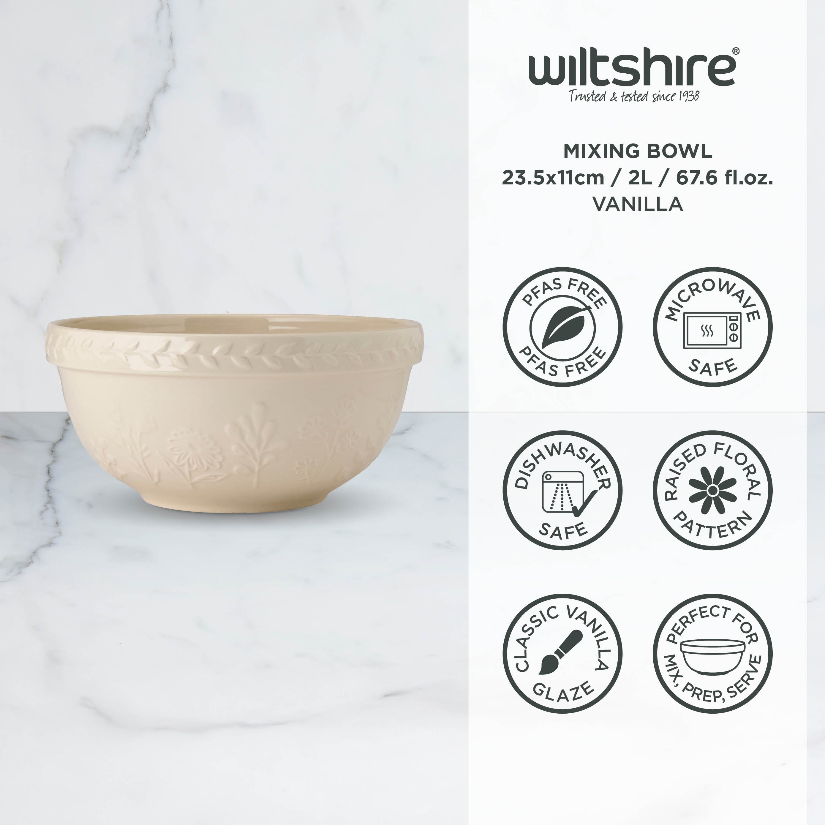 Wiltshire Baking Traditions Stoneware Mixing Bowl 2L (23.5cm)