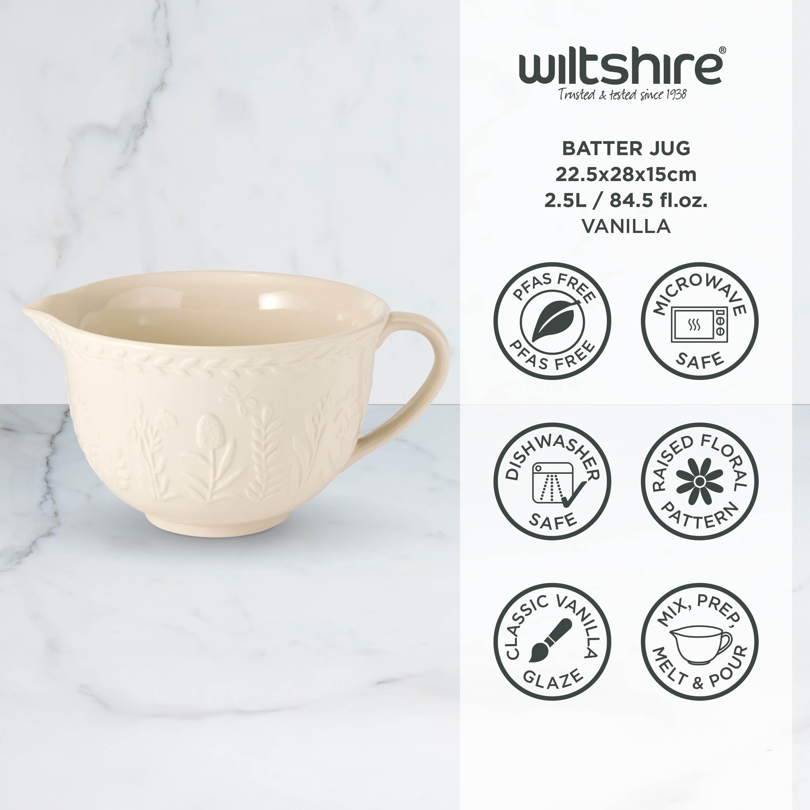 Wiltshire Baking Traditions Stoneware Batter Jug 2.5L