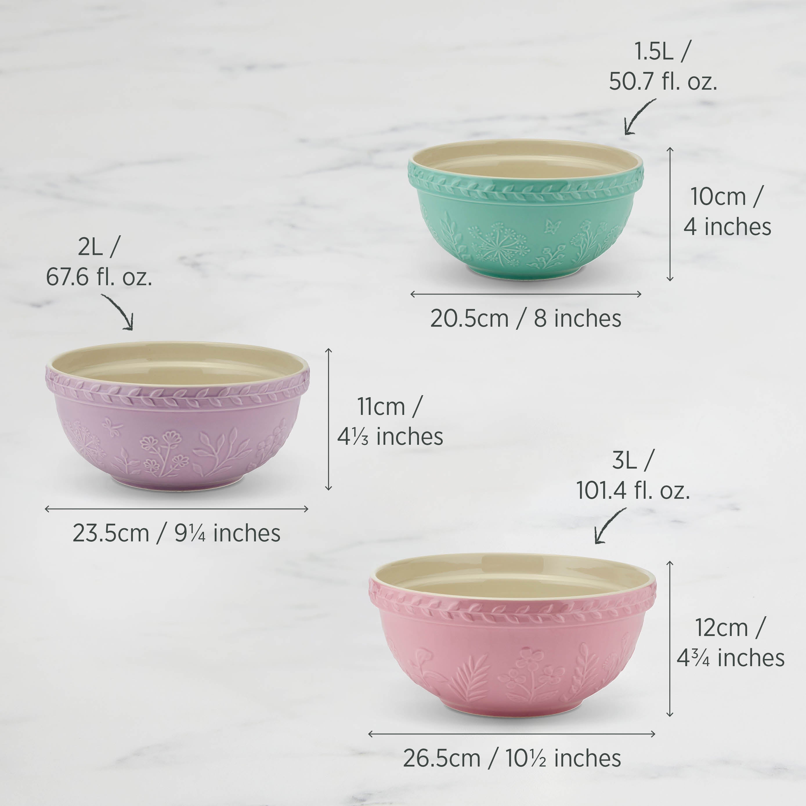 Wiltshire Baking Traditions Stoneware Mixing Bowls (Set of 3)