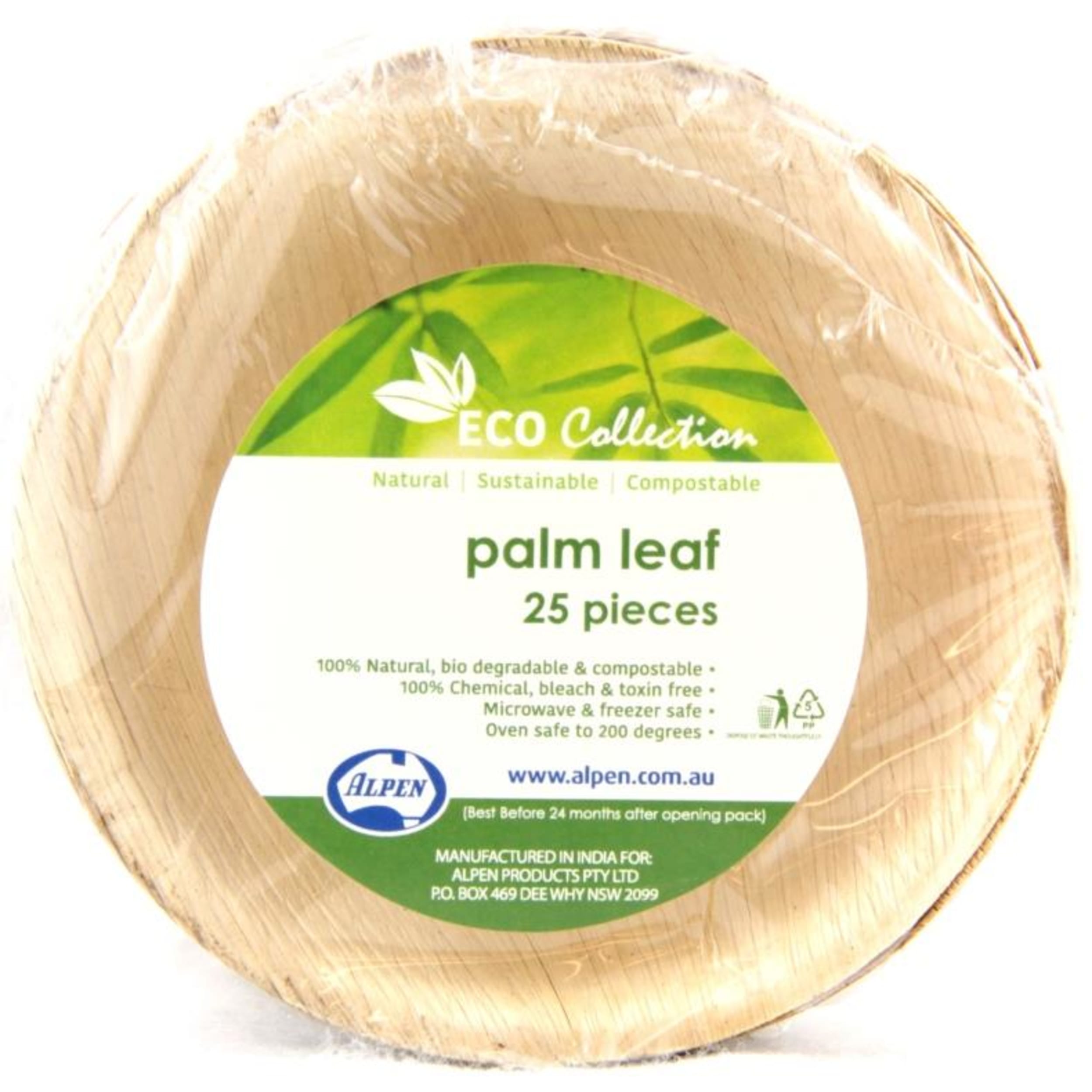 Eco Collection Palm Leaf Round Bowl 125x35mm deep (25 Pack)