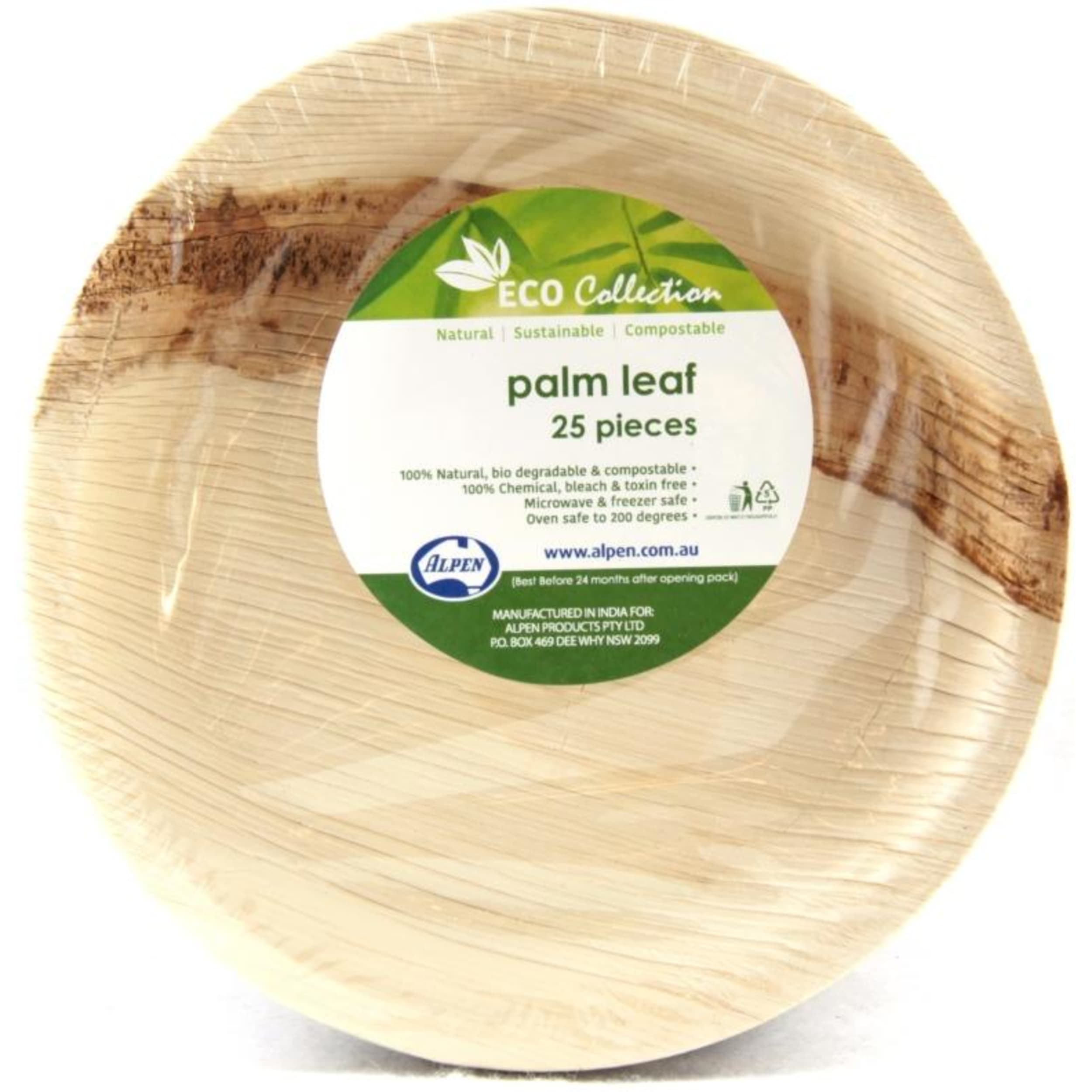 Eco Collection Palm Leaf Round Plate 7inch 180x20mm deep (10 Pack)