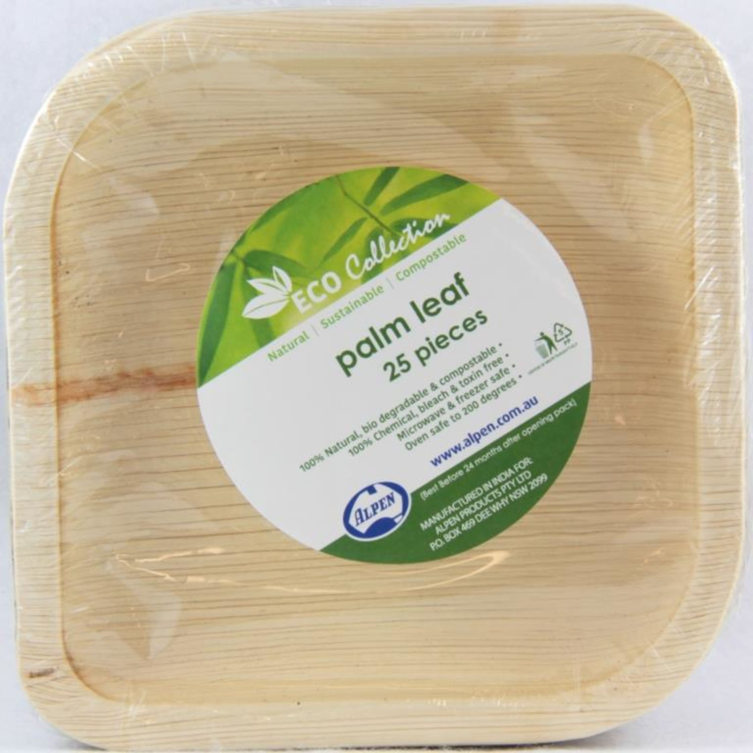 Eco Collection Palm Leaf Square Plate 6inch 150x20mm deep (25 Pack)