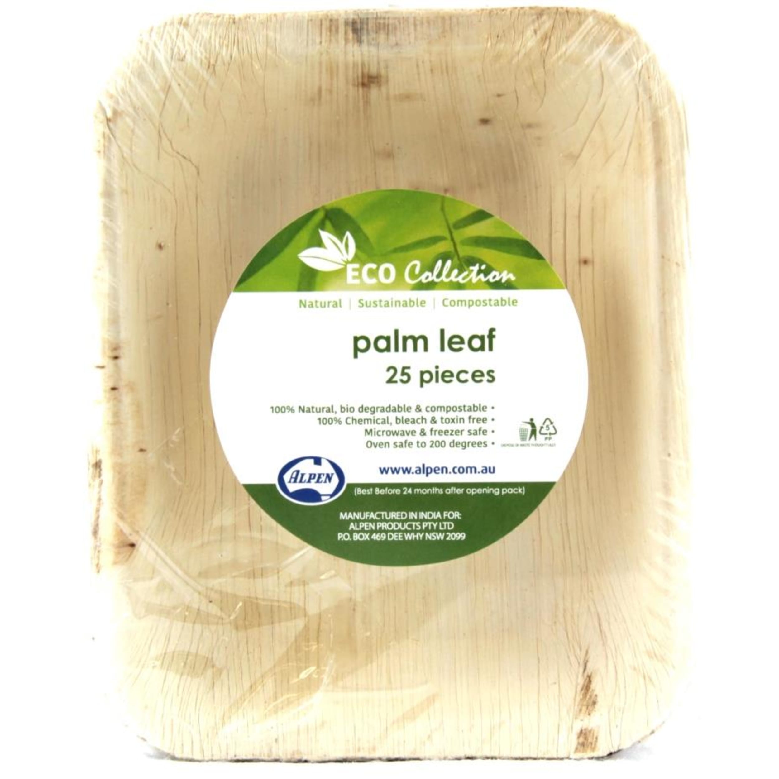 Eco Collection Palm Leaf Rectangle Plate 7x5inch 175x130x30mm (25 Pack)