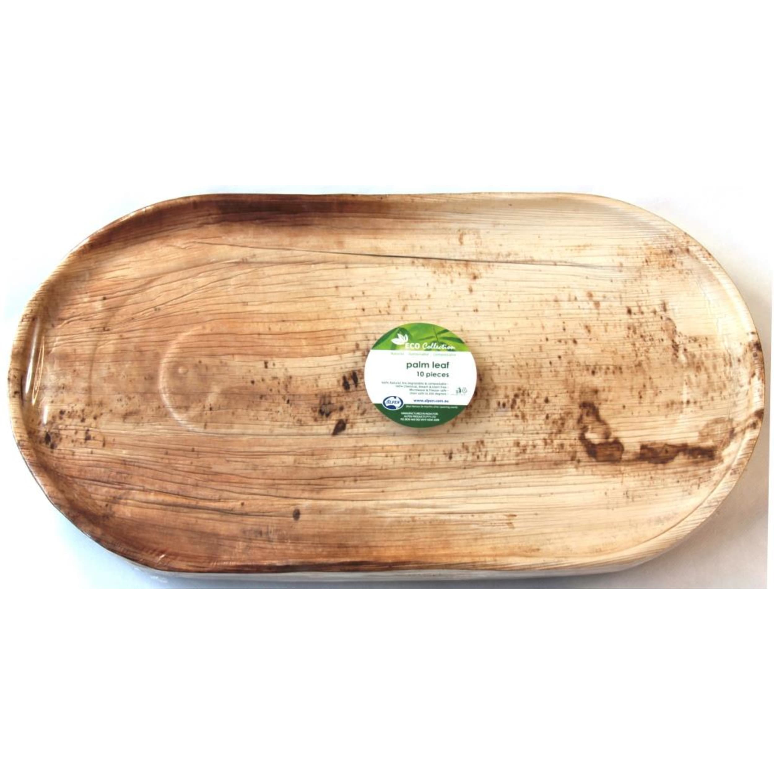Eco Collection Palm Leaf Platter 550x300mm (10 Pack)