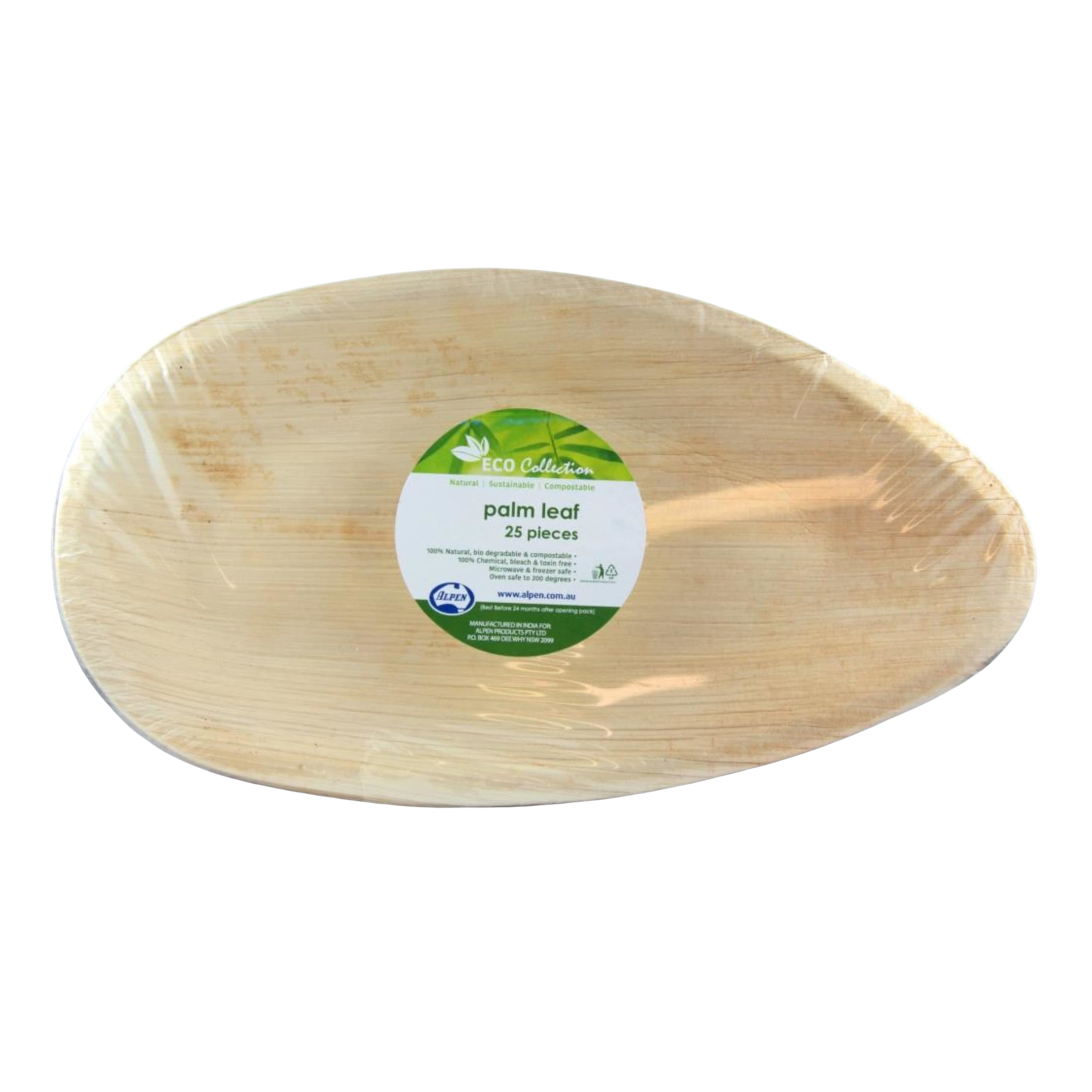 Eco Collection Palm Leaf Oval Plate 12inch 300x25mm deep (25 Pack)