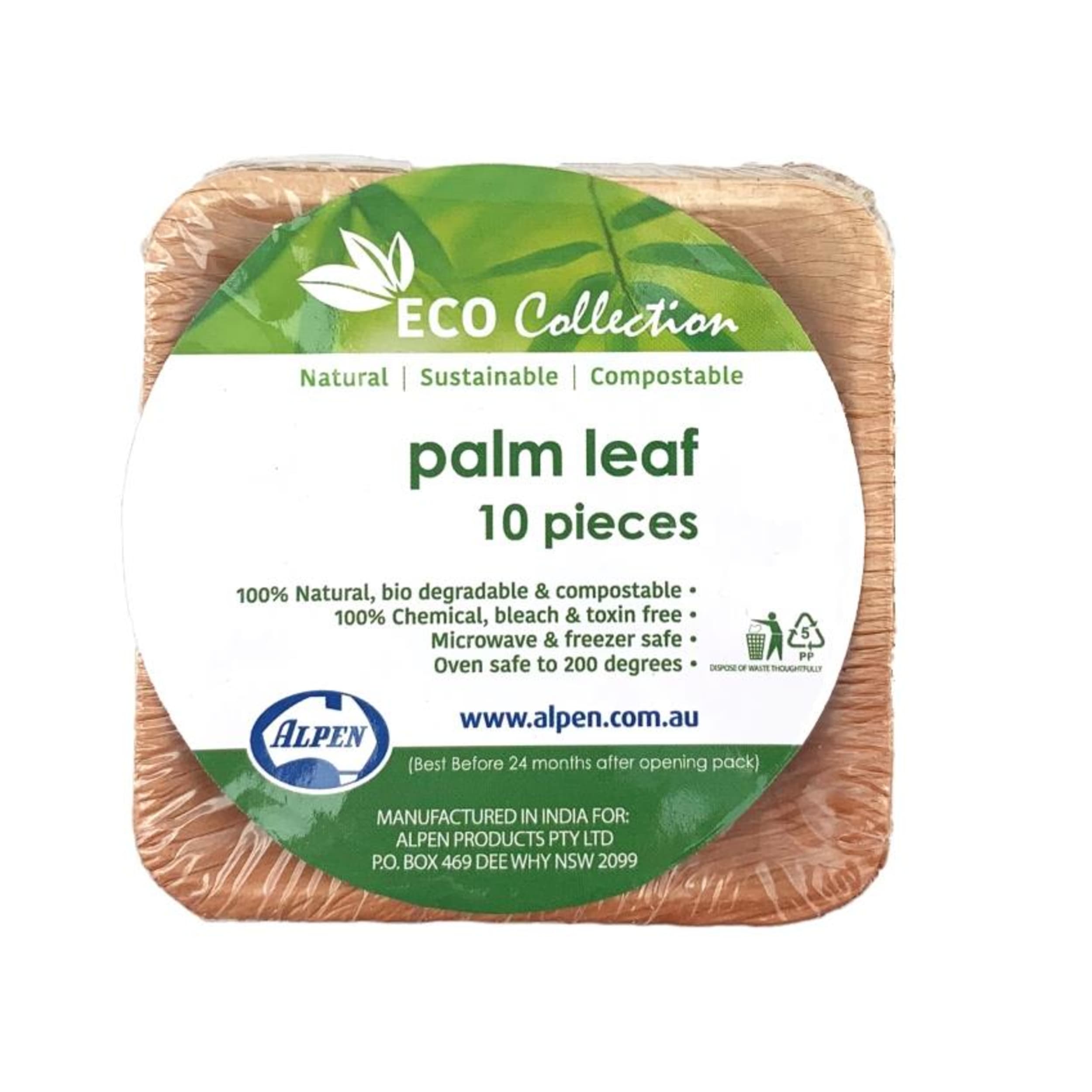 Eco Collection Palm Leaf Square Dip Bowl 90x17mm deep (10 Pack)