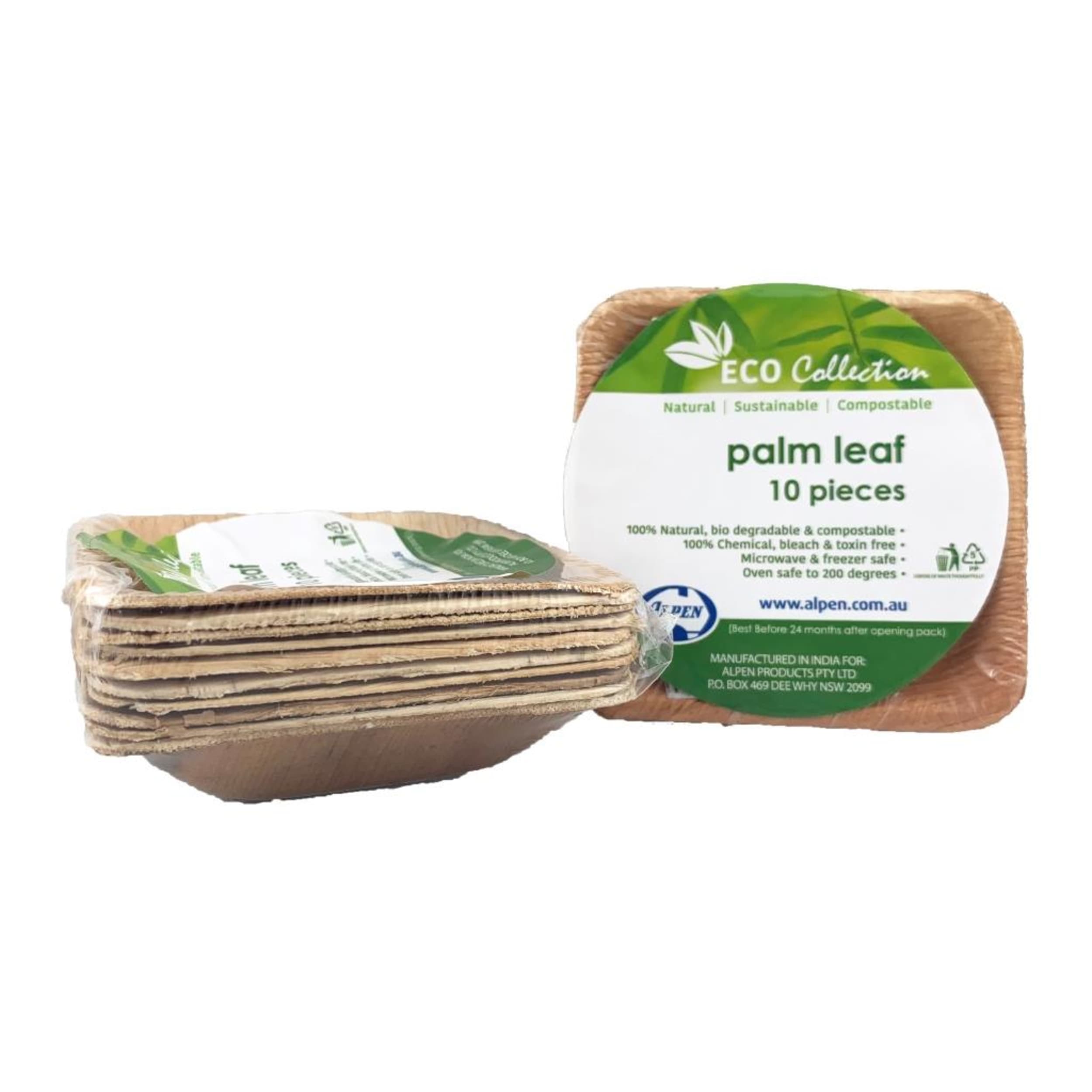 Eco Collection Palm Leaf Square Dip Bowl 90x17mm deep (10 Pack)