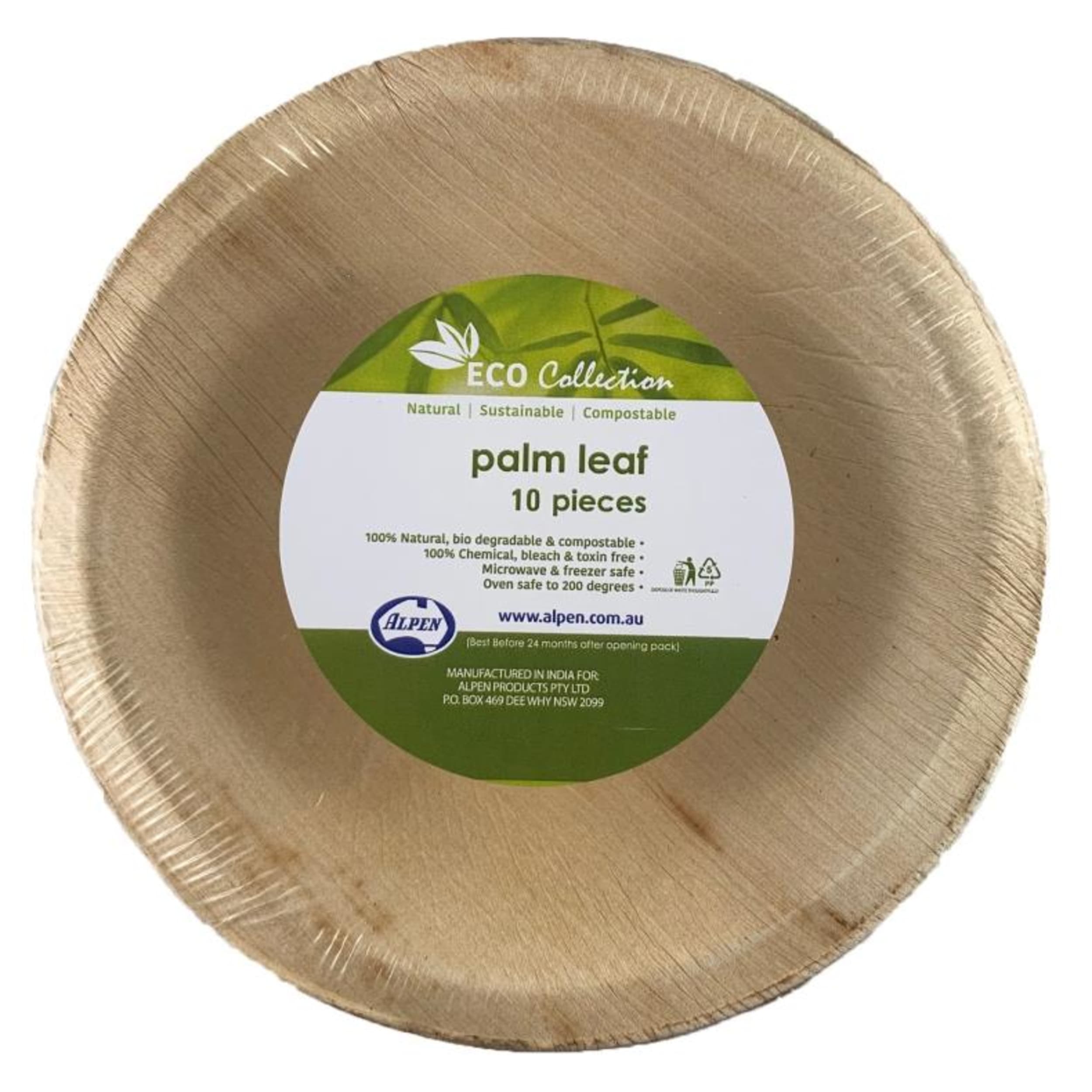 Eco Collection Palm Leaf Round Bowl 152x35mm deep (10 Pack)
