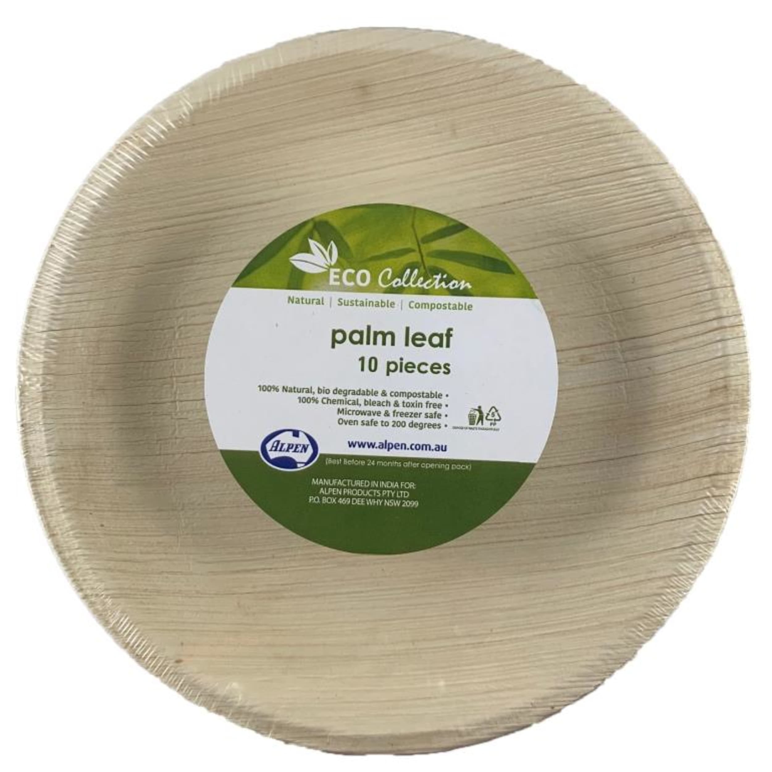 Eco Collection Palm Leaf Round Plate 7inch 180x20mm deep (10 Pack)