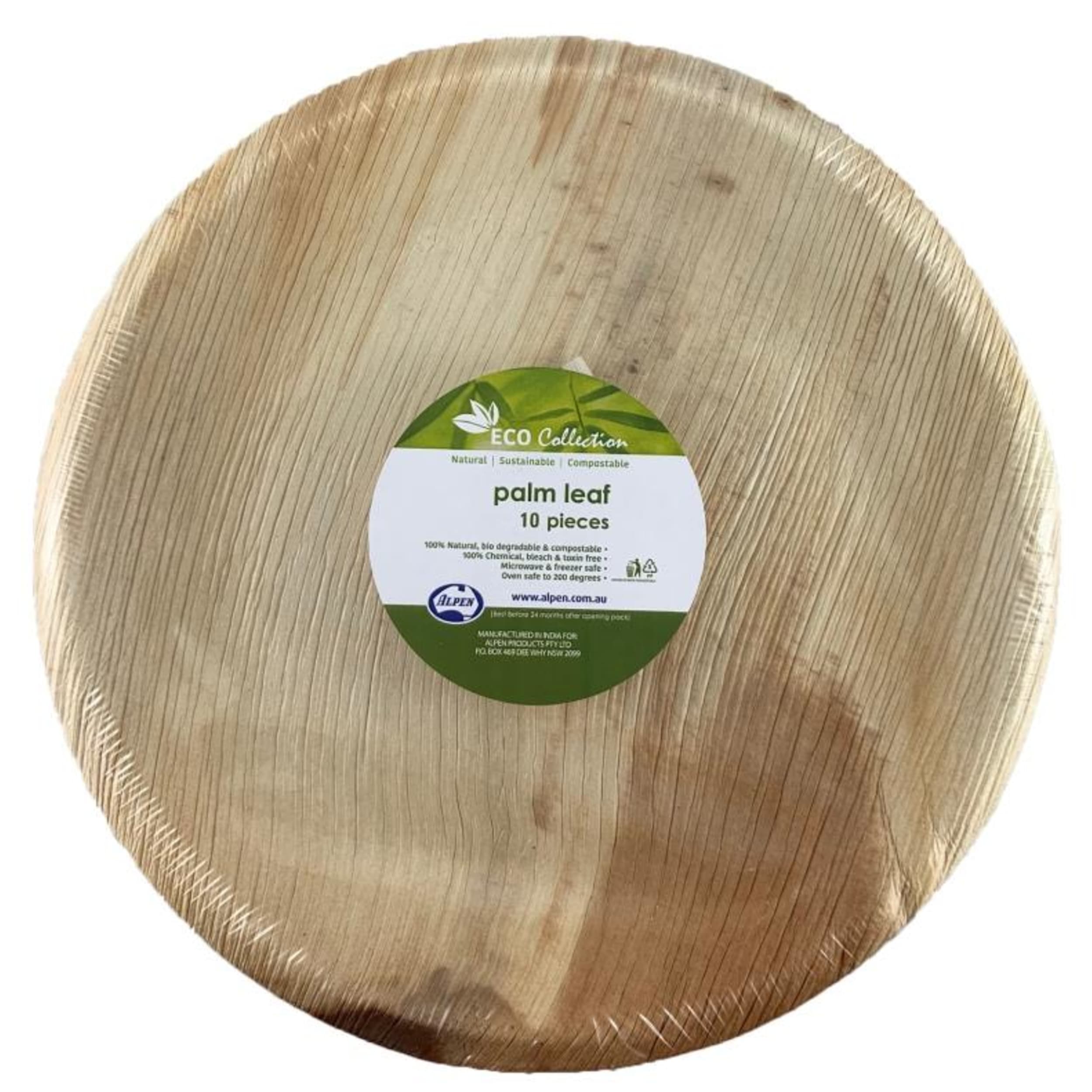 Eco Collection Palm Leaf Round Plate 10inch 250x25mm deep (10 Pack)