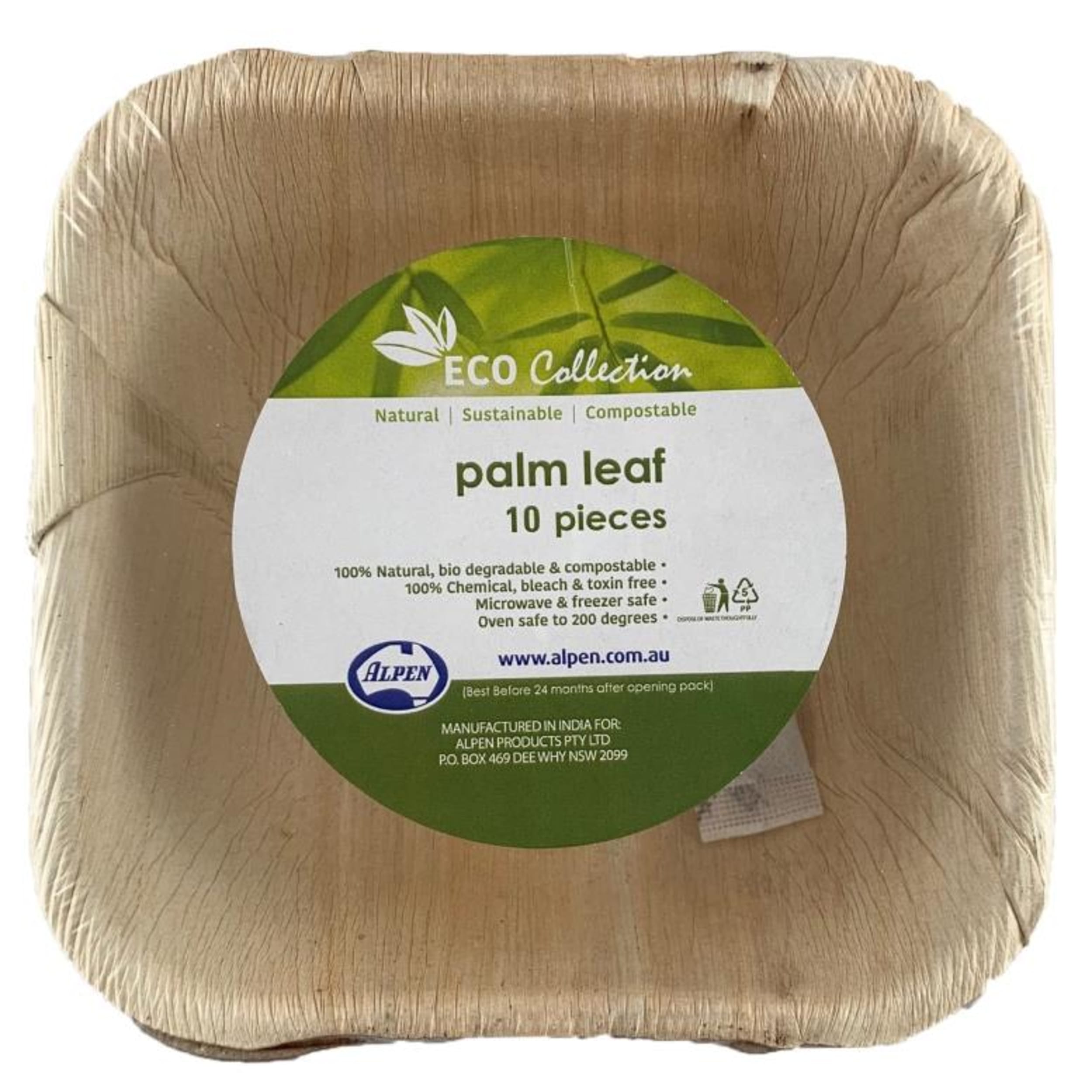 Eco Collection Palm Leaf Square Bowl 130x40mm deep (10 Pack)