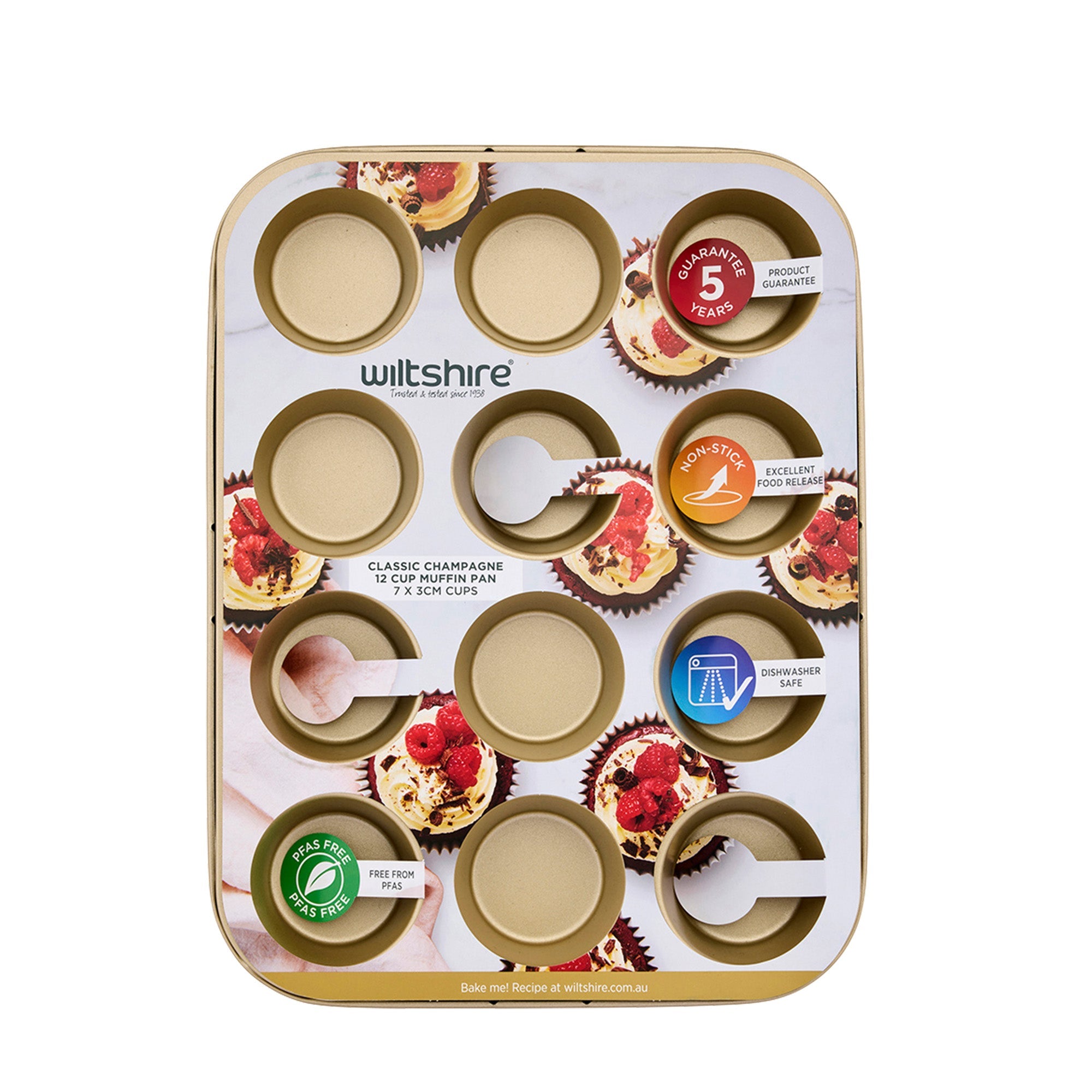 Wiltshire Champagne Gold Muffin Pan 12 Cup